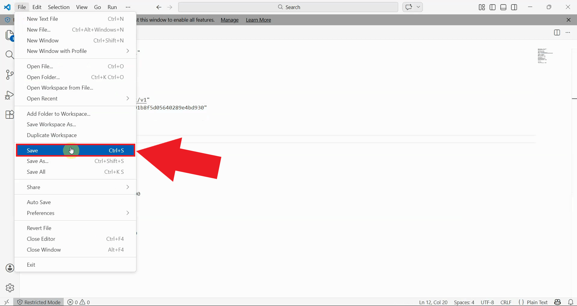 Save changes in file