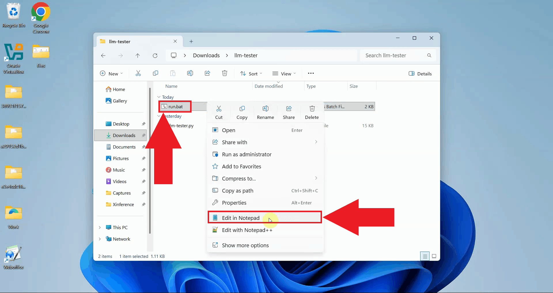 Open batch file in text editor
