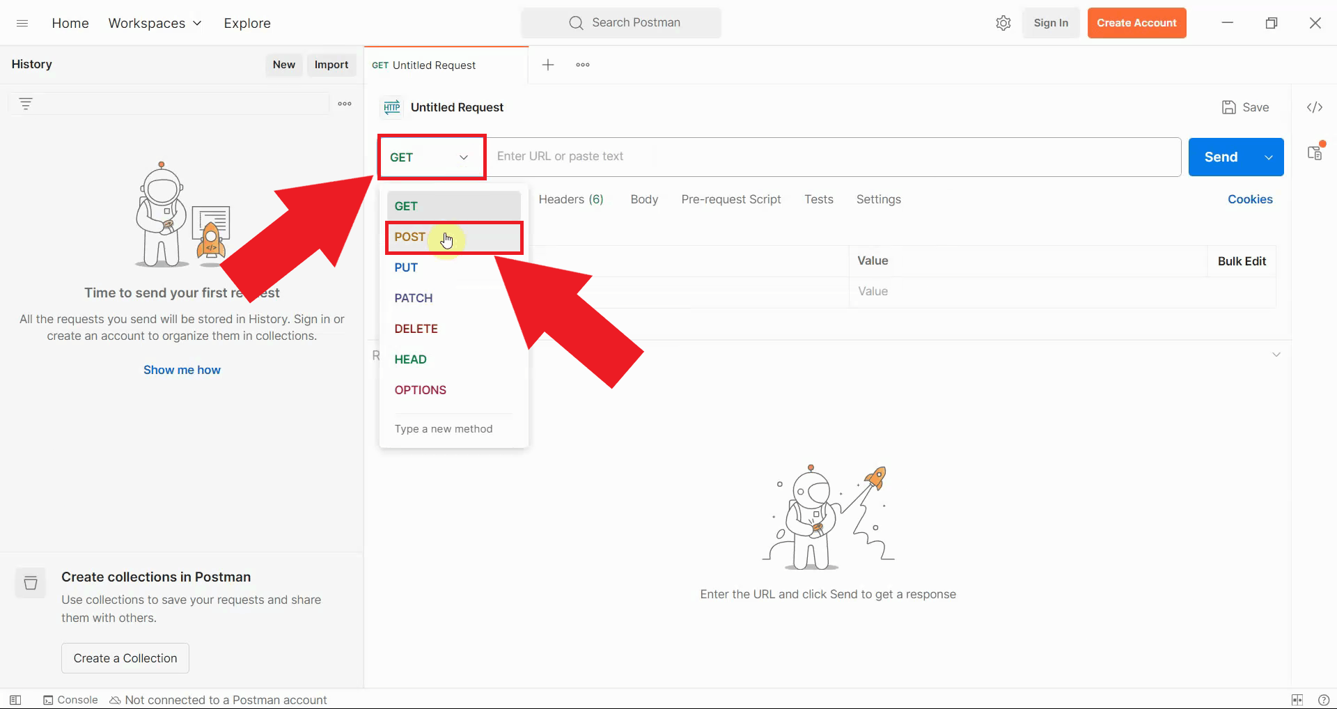 Select POST request type