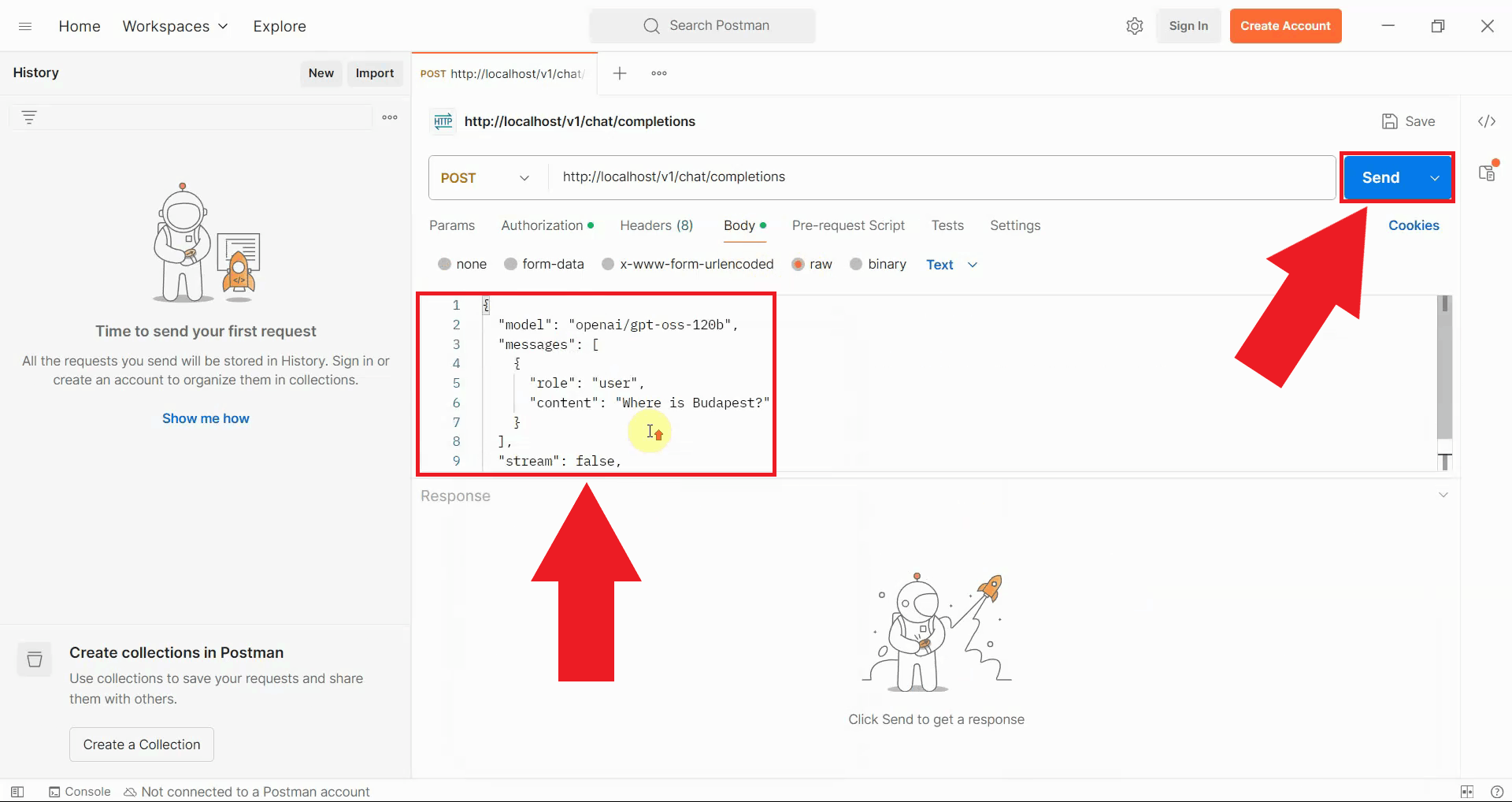 Enter payload and send request