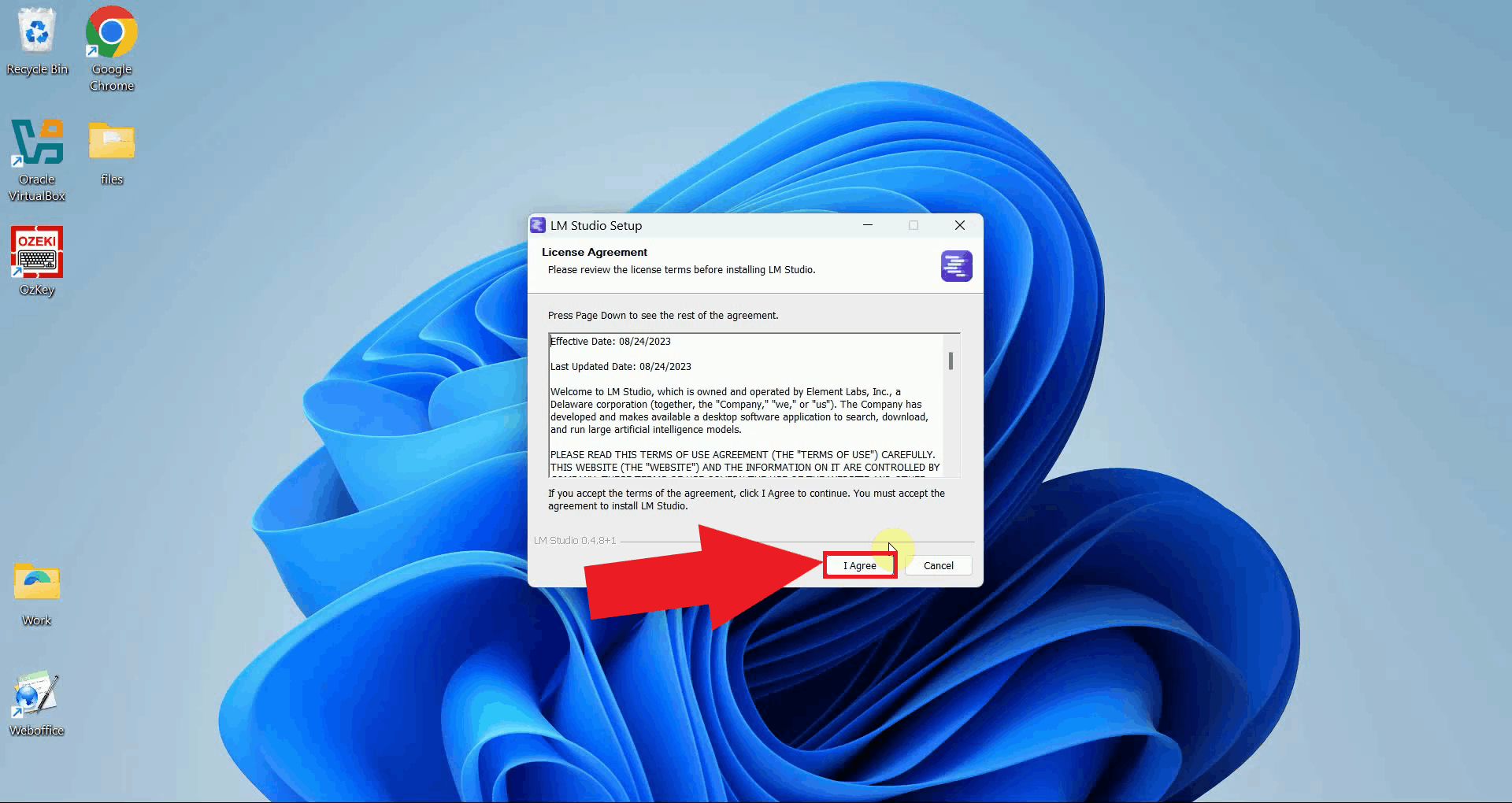 Accept license agreement