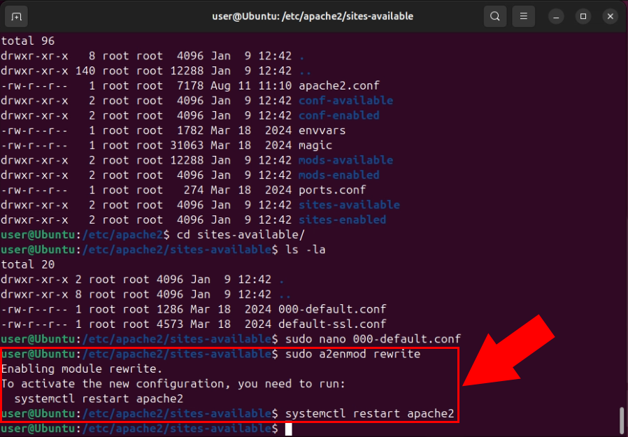 Enable rewrite module