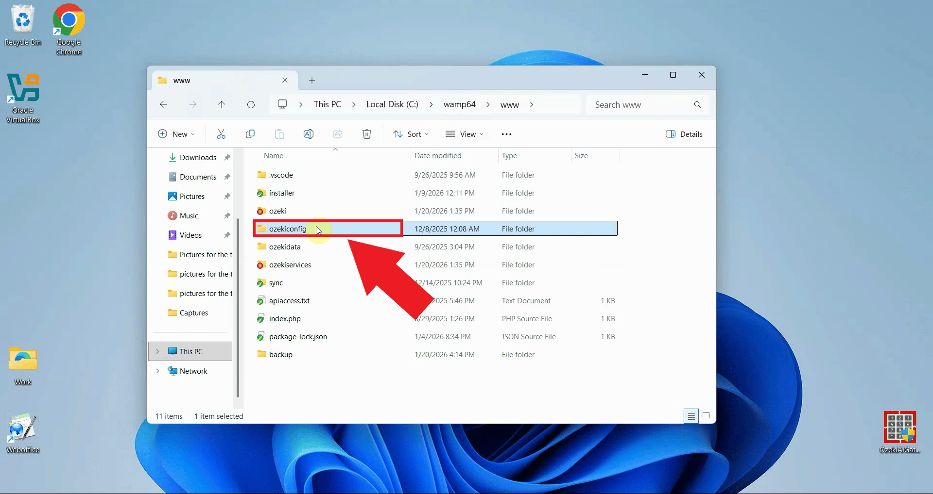 Right-click ozekiconfig