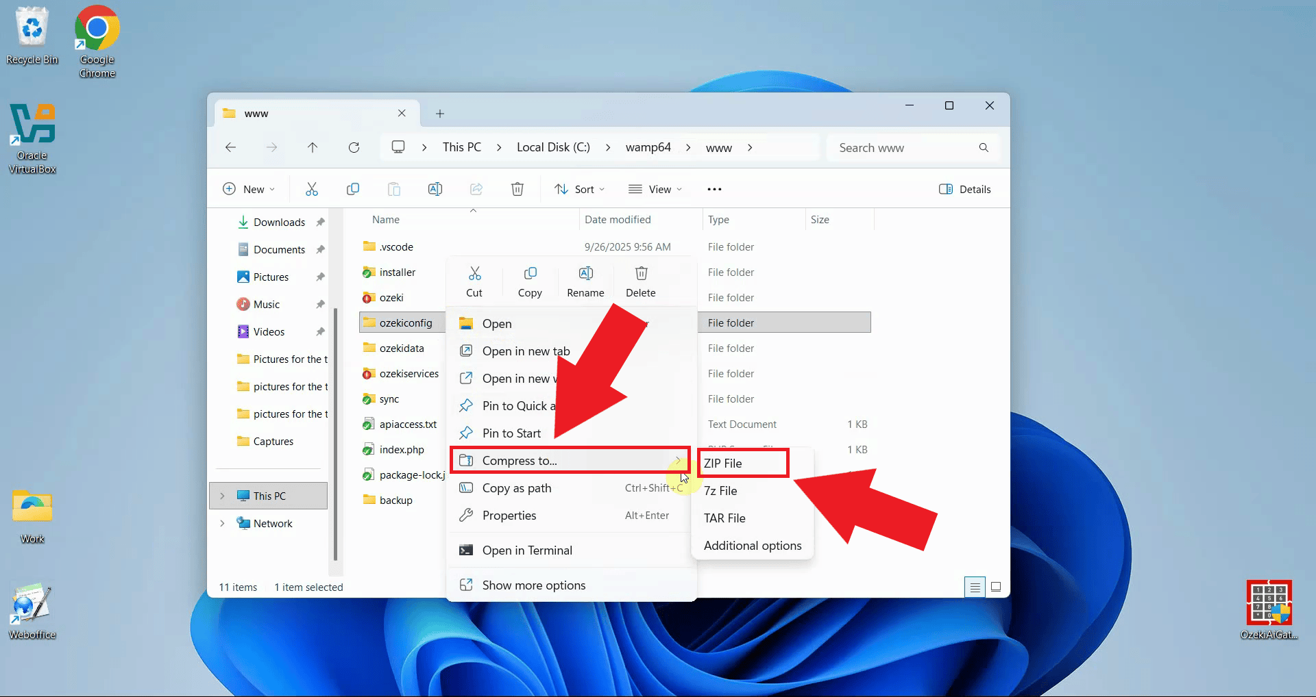 Compress config to zip