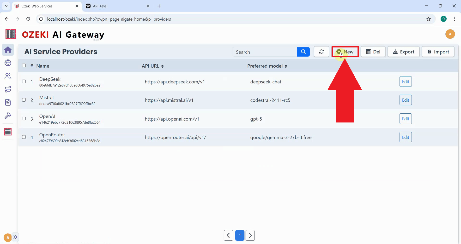 Click add new provider