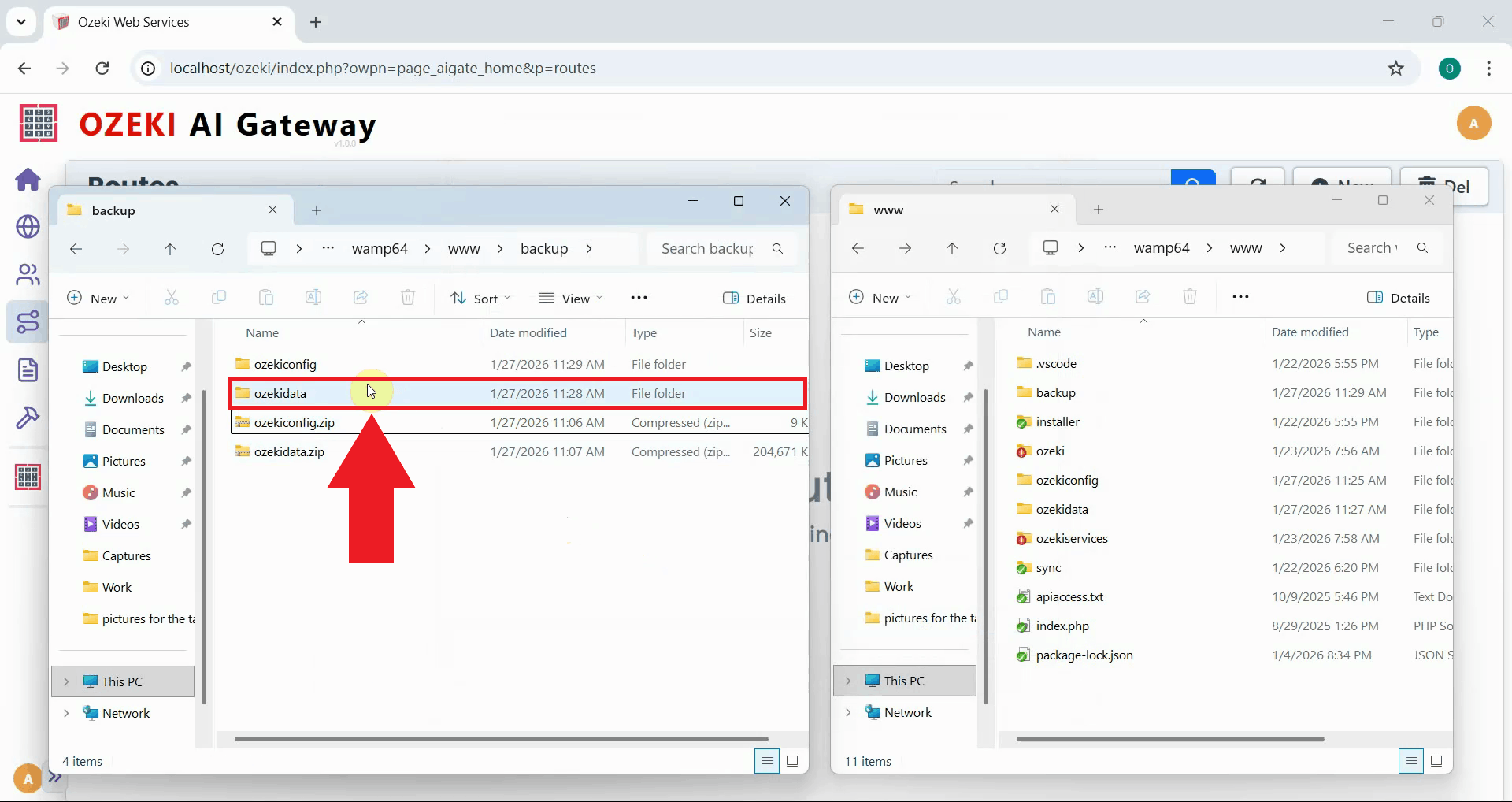 Open extracted data folder
