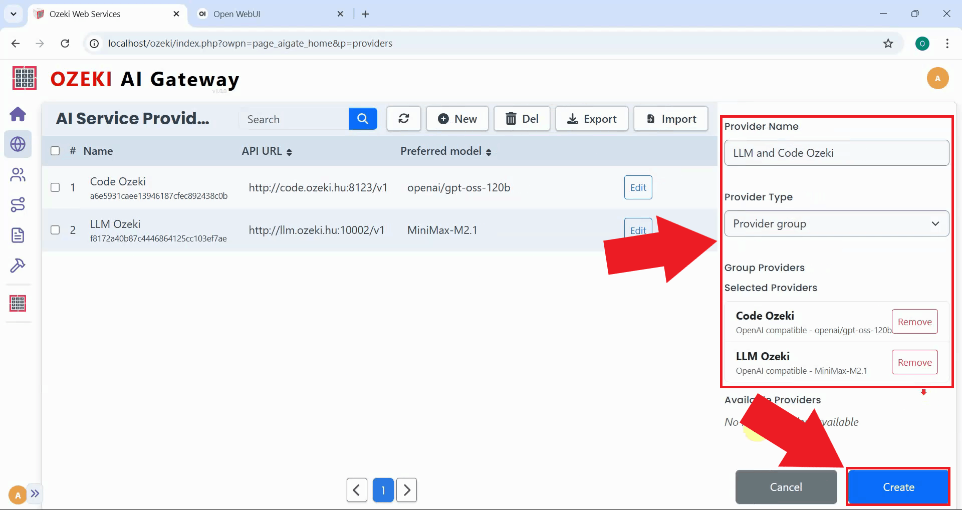 Create provider group