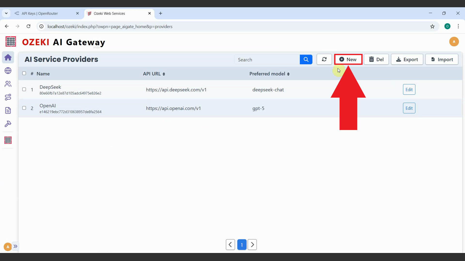 Click add new provider