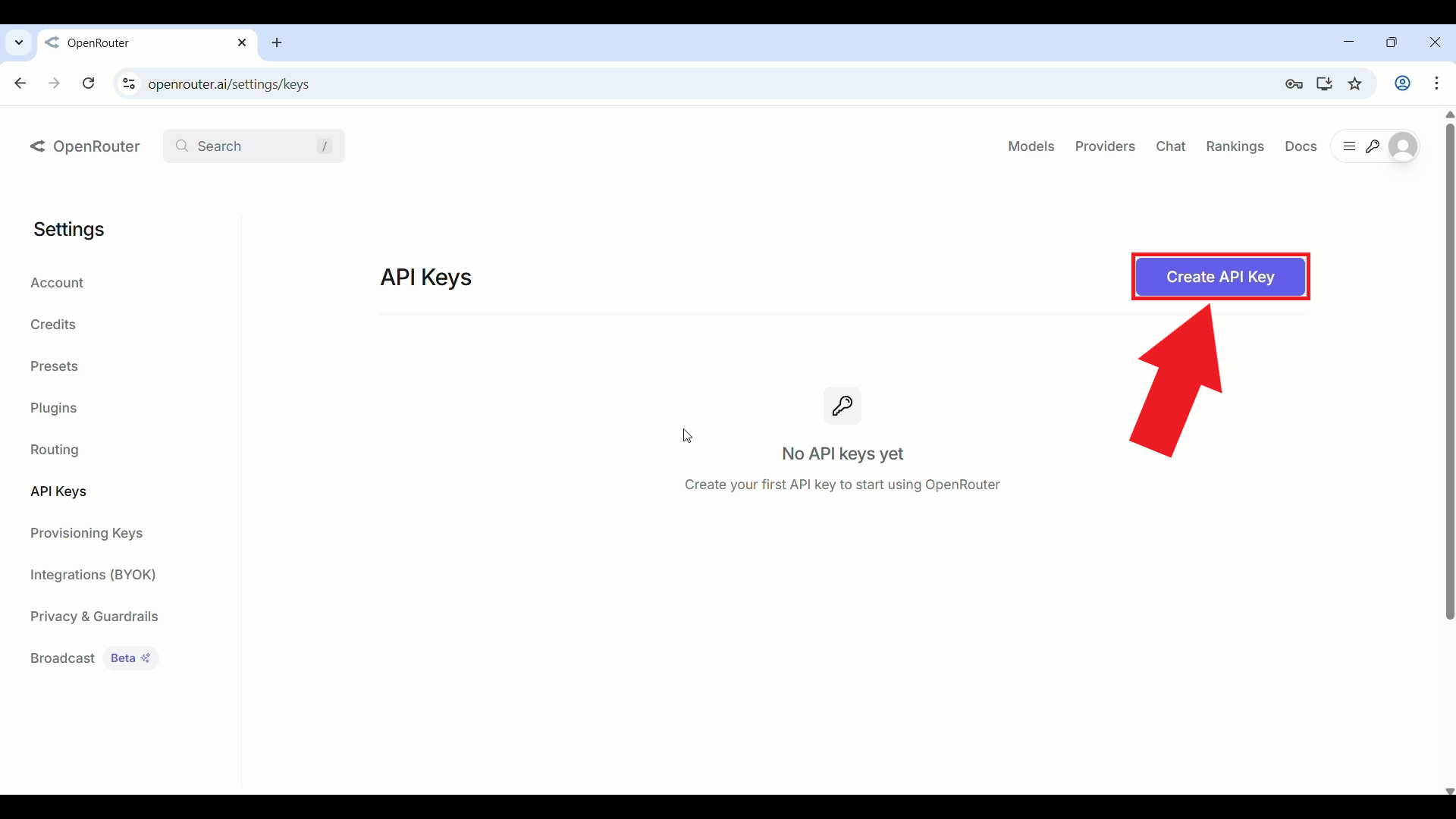 Click Create API Key