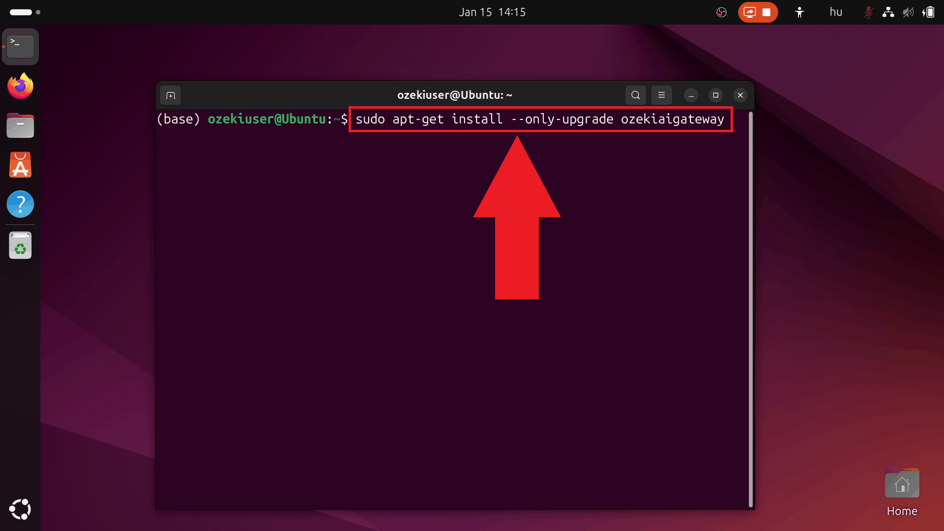 Enter upgrade command