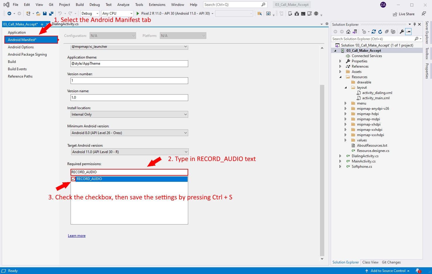 how to enable microphone for you android application in xamarin
