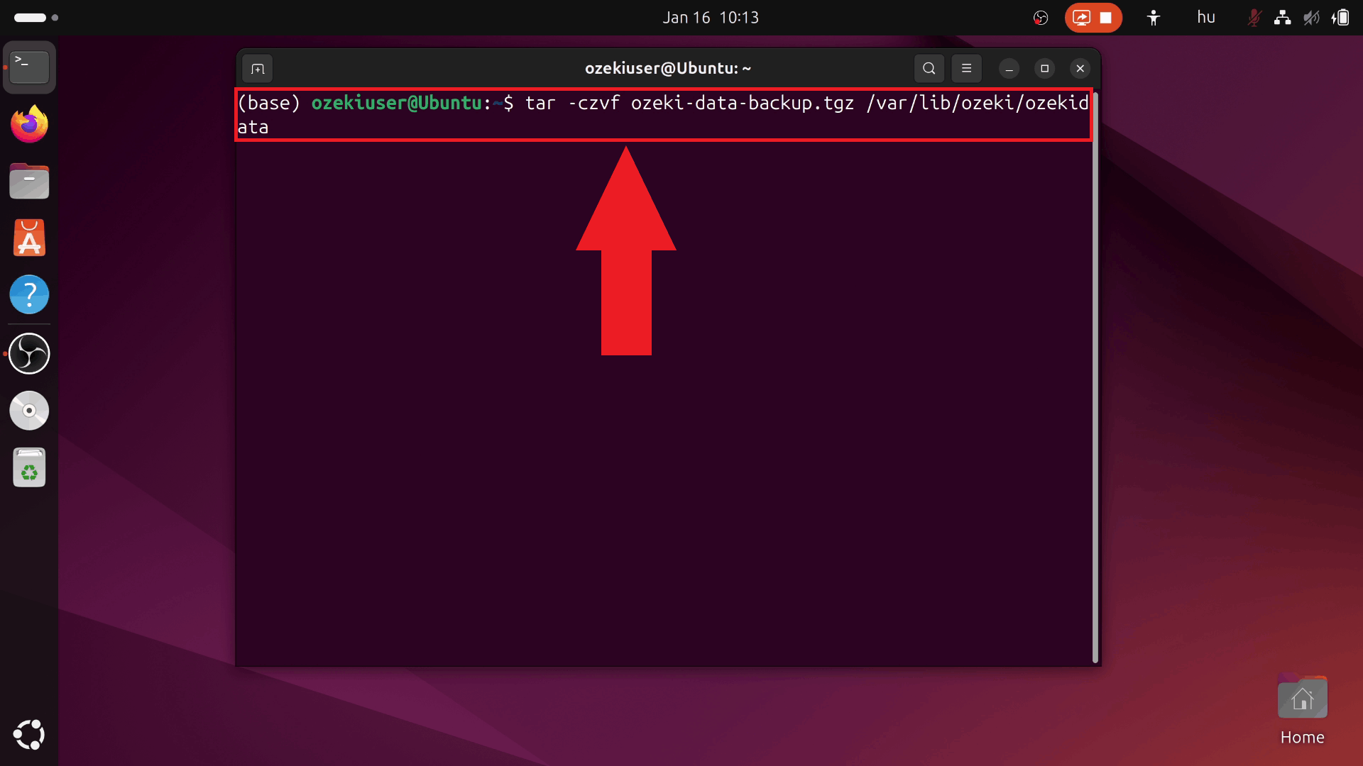 Backup data directory