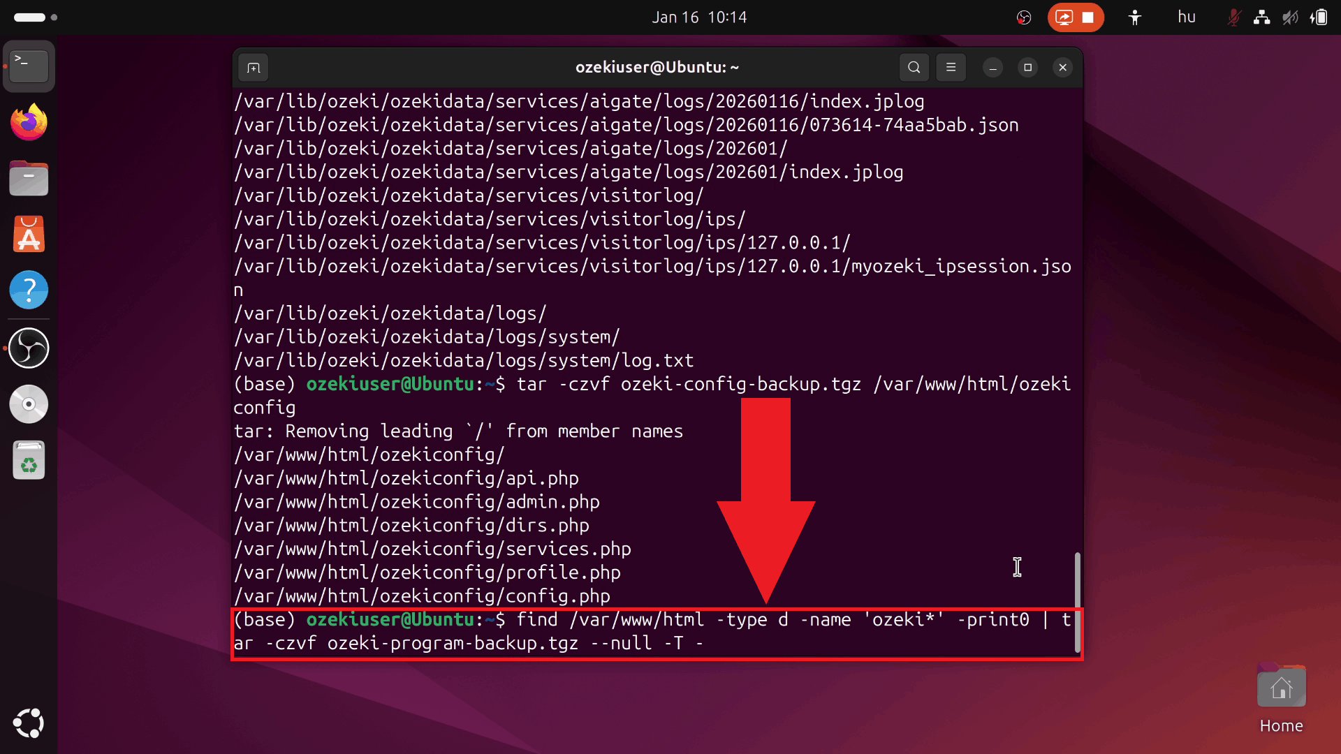 Backup program files
