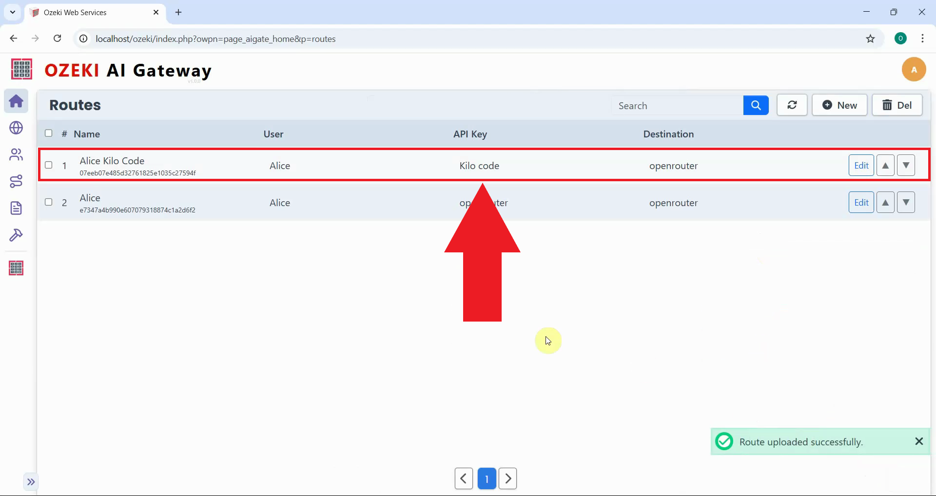 Create route for Kilo Code
