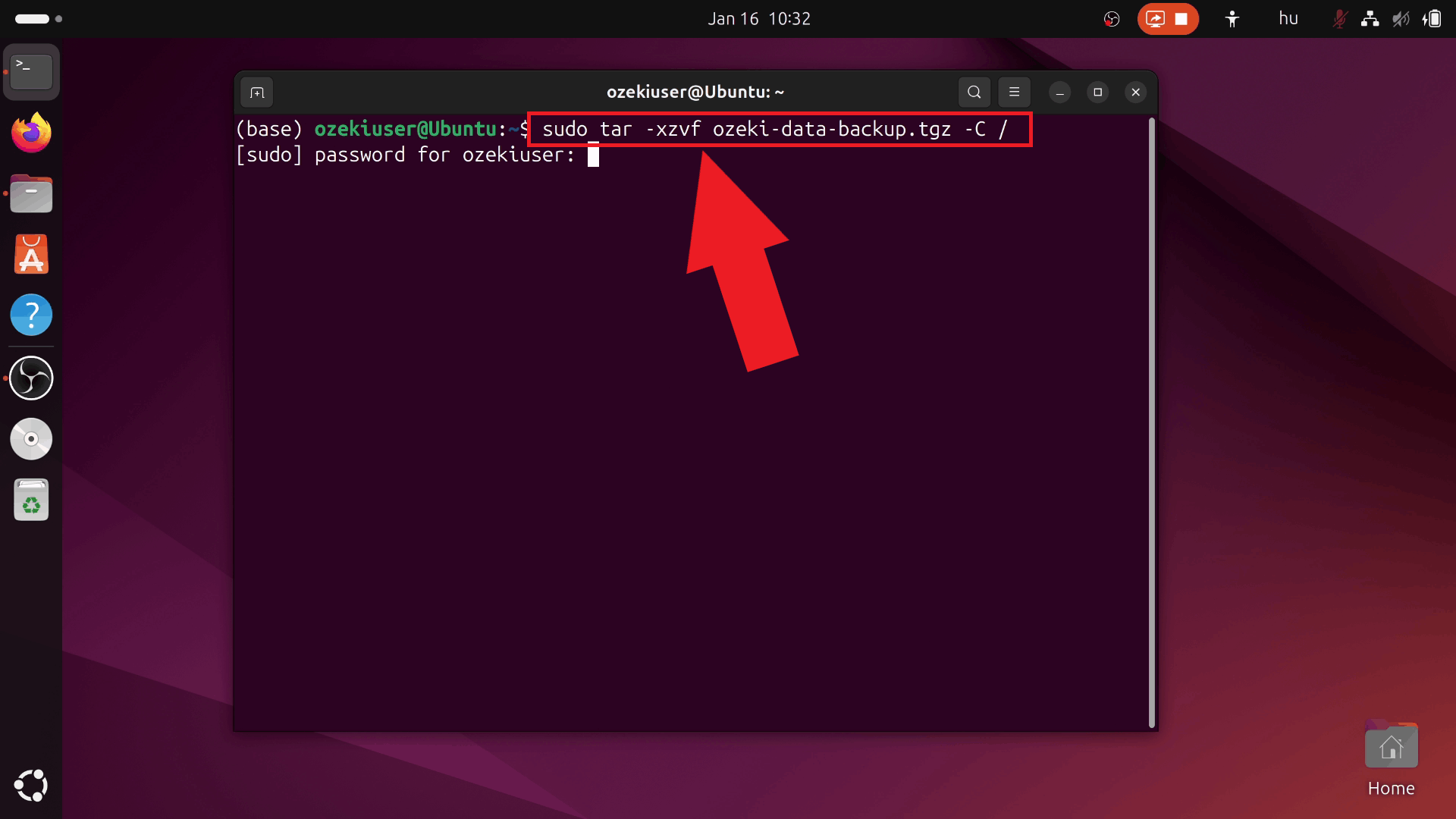 Restore data directory