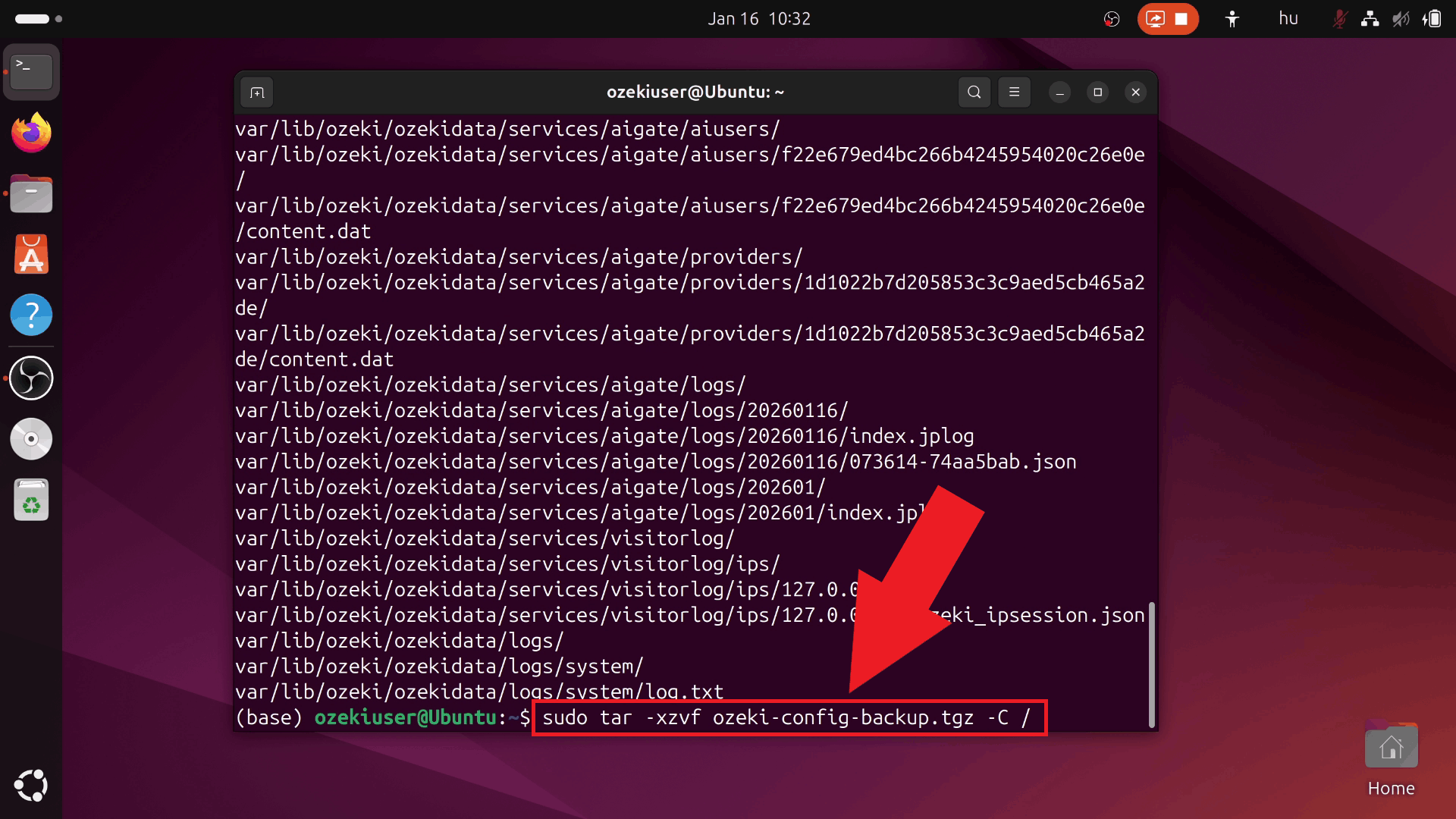 Restore configuration directory