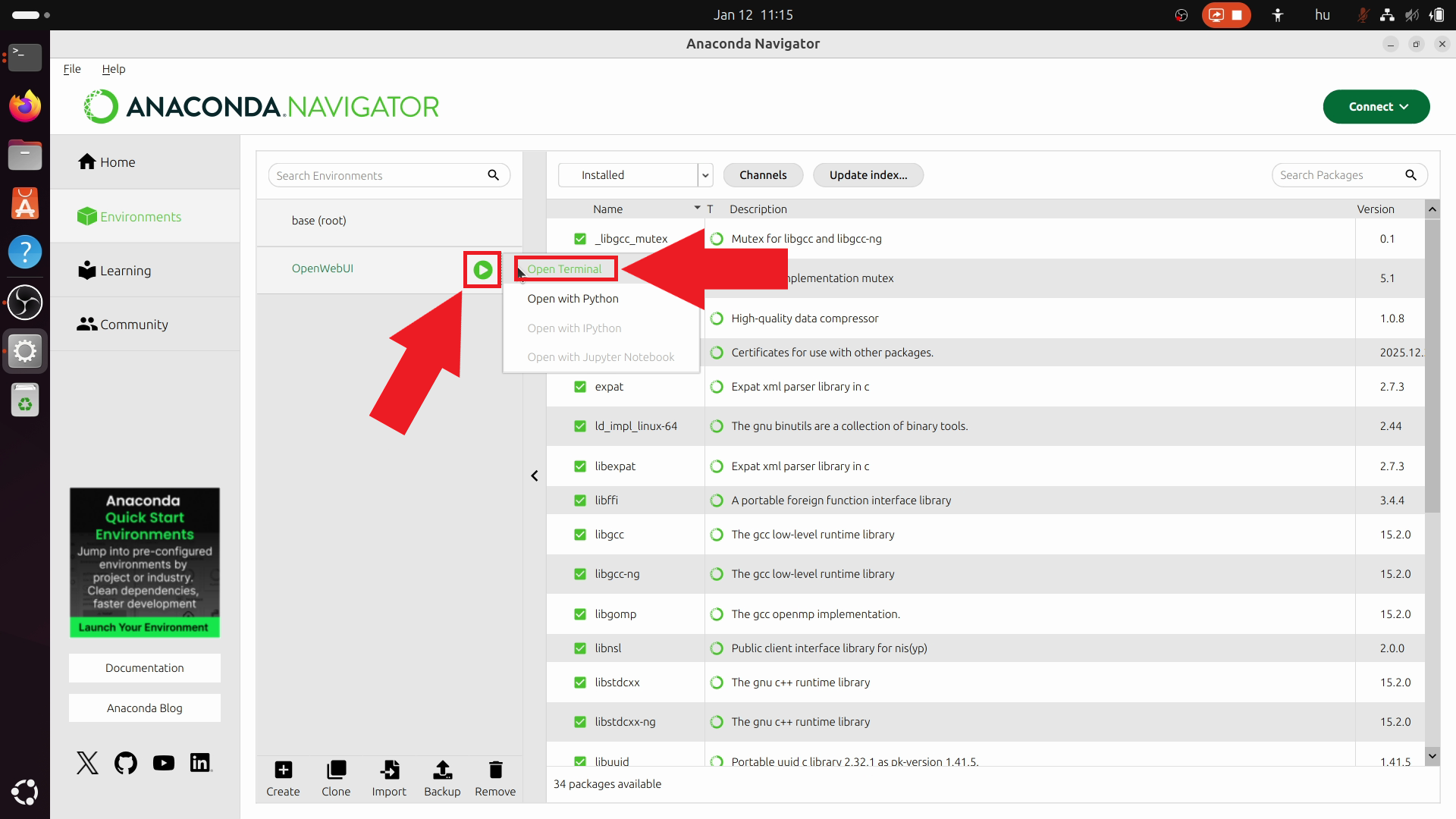 Open environment terminal