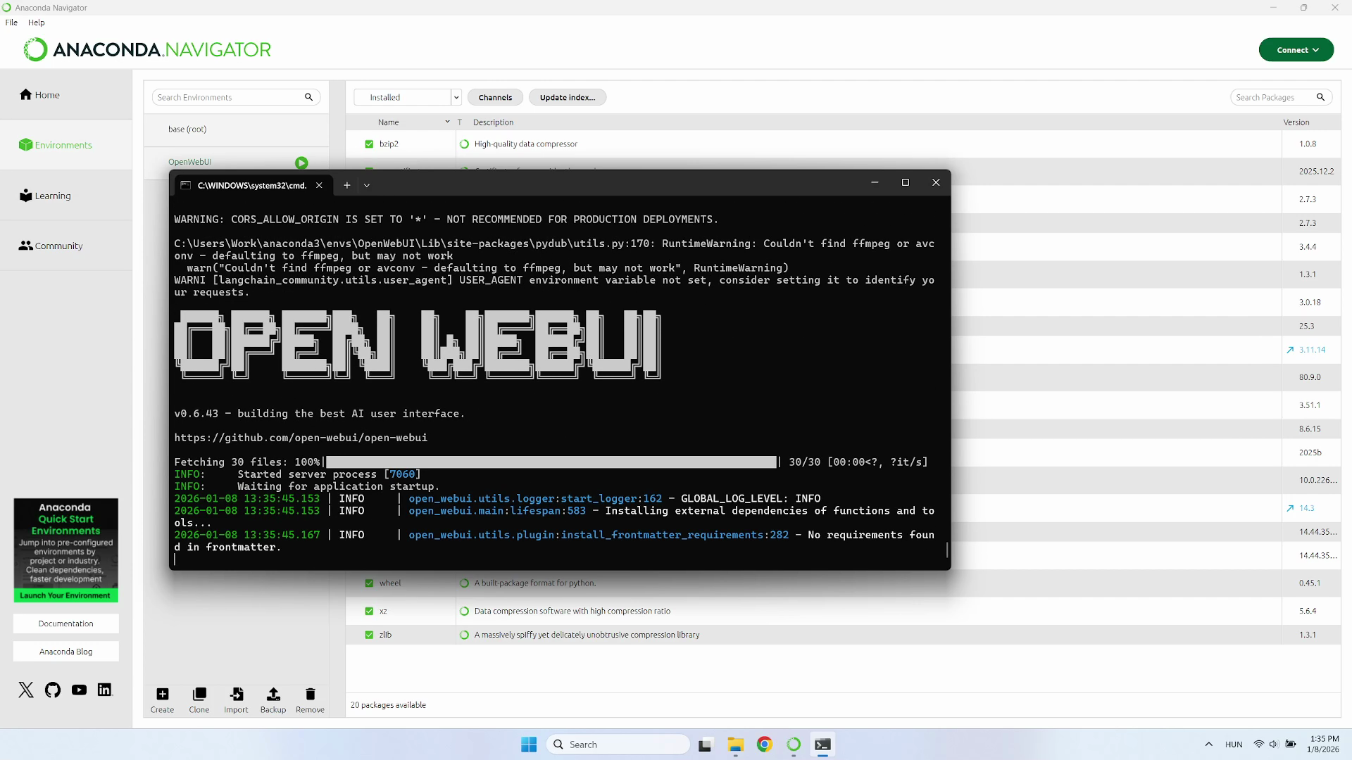 OpenWebUI started