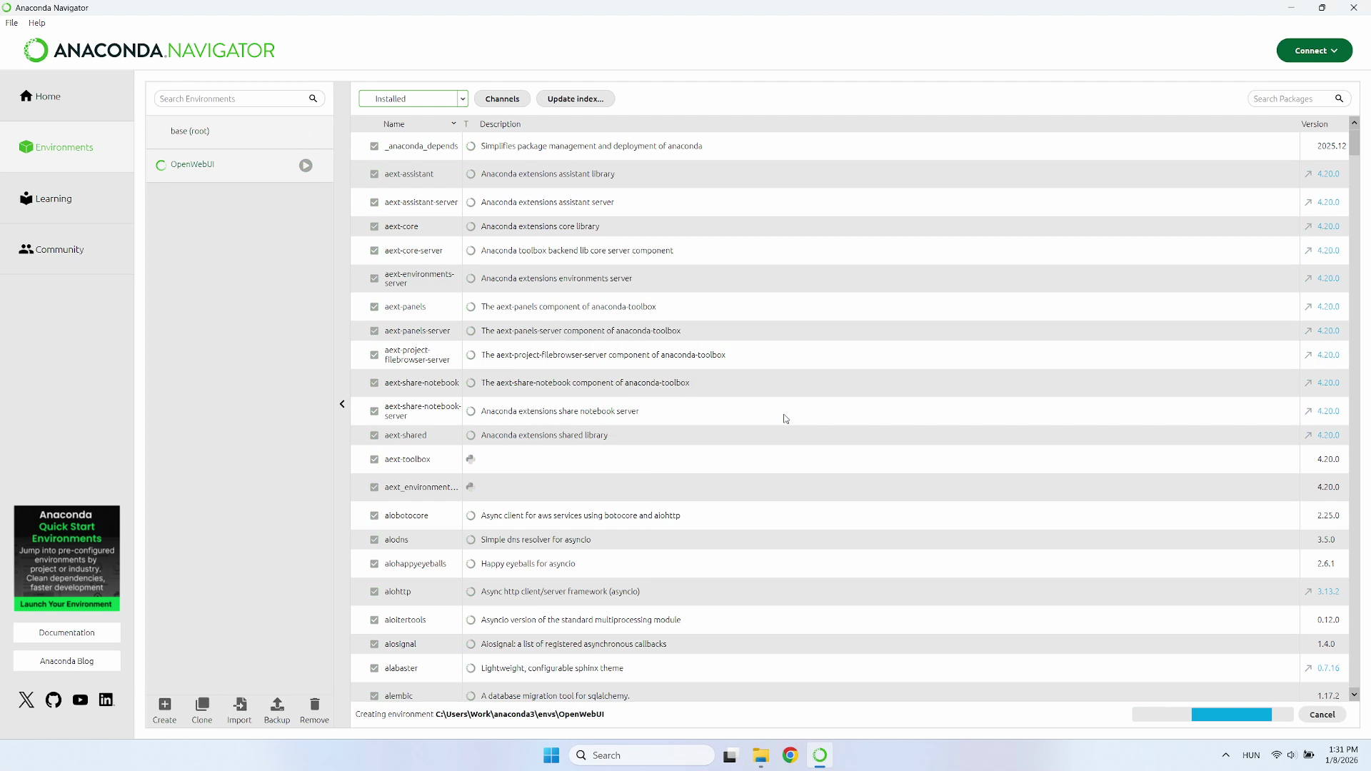 Wait for environment creation