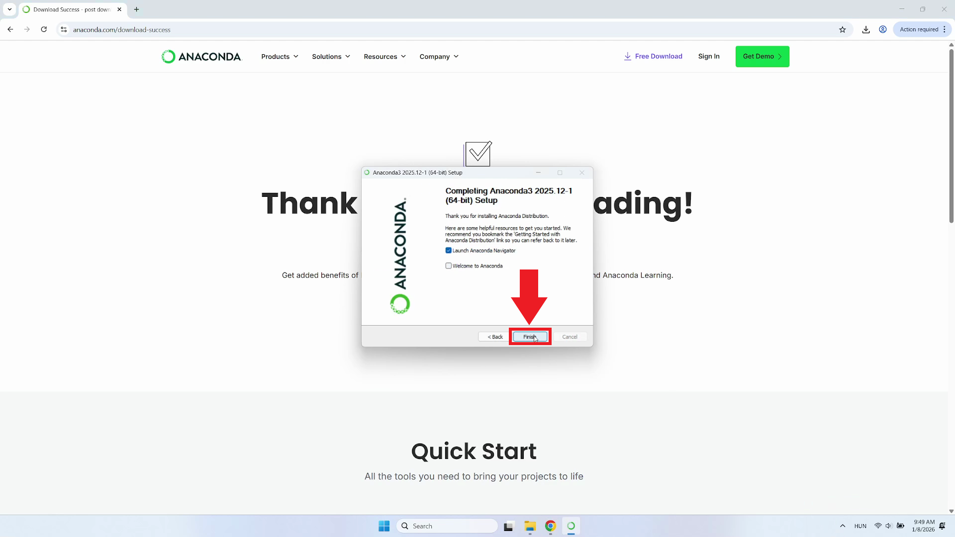 Installation finished