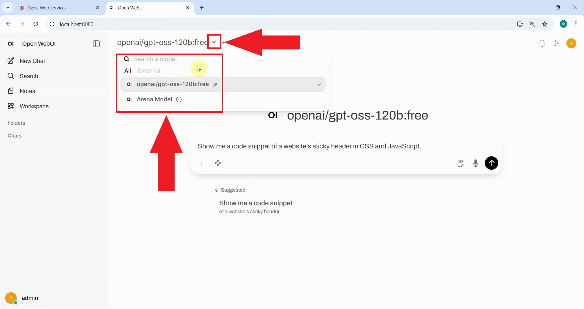 Check Open WebUI models