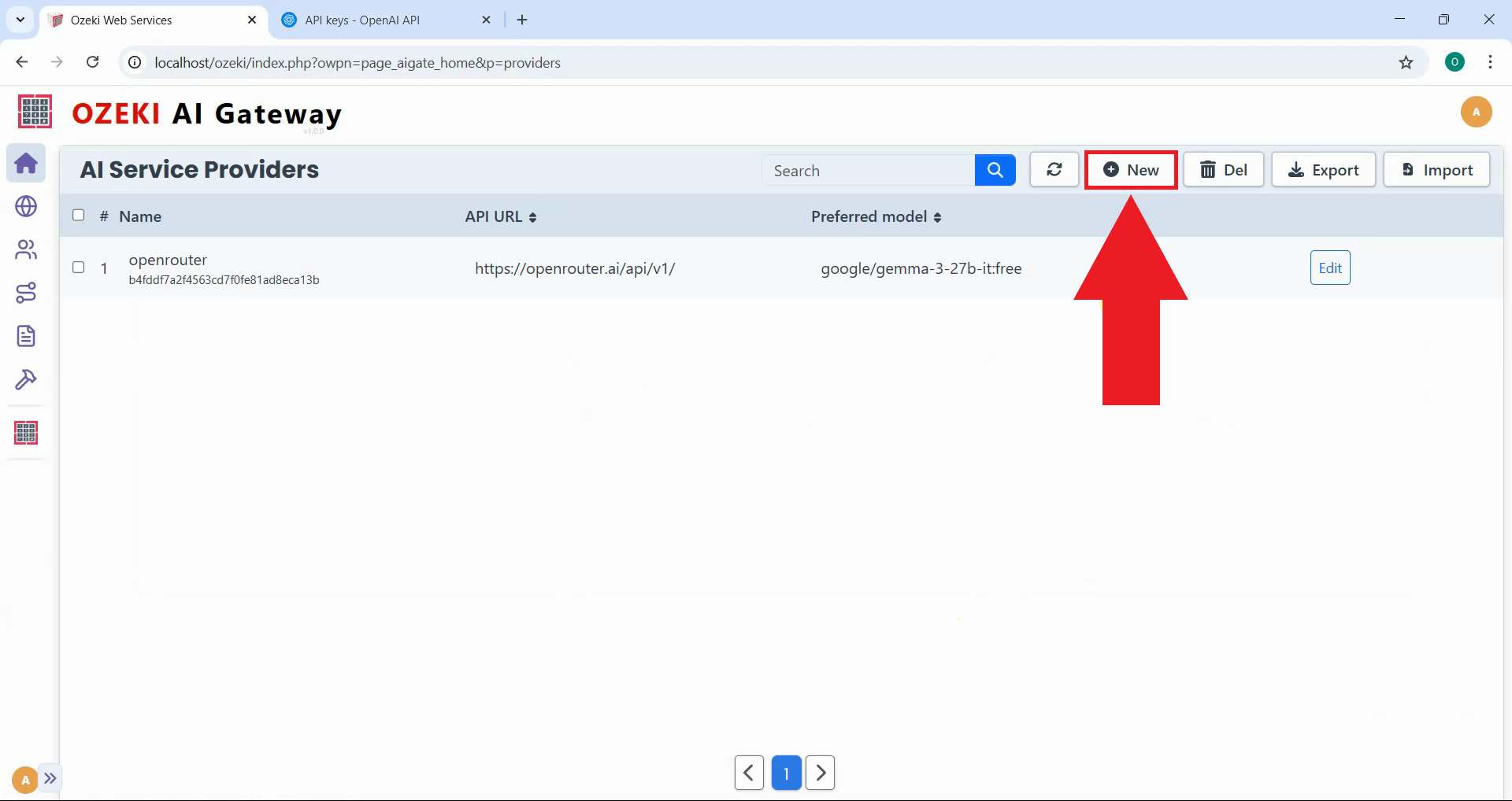 Click add new provider