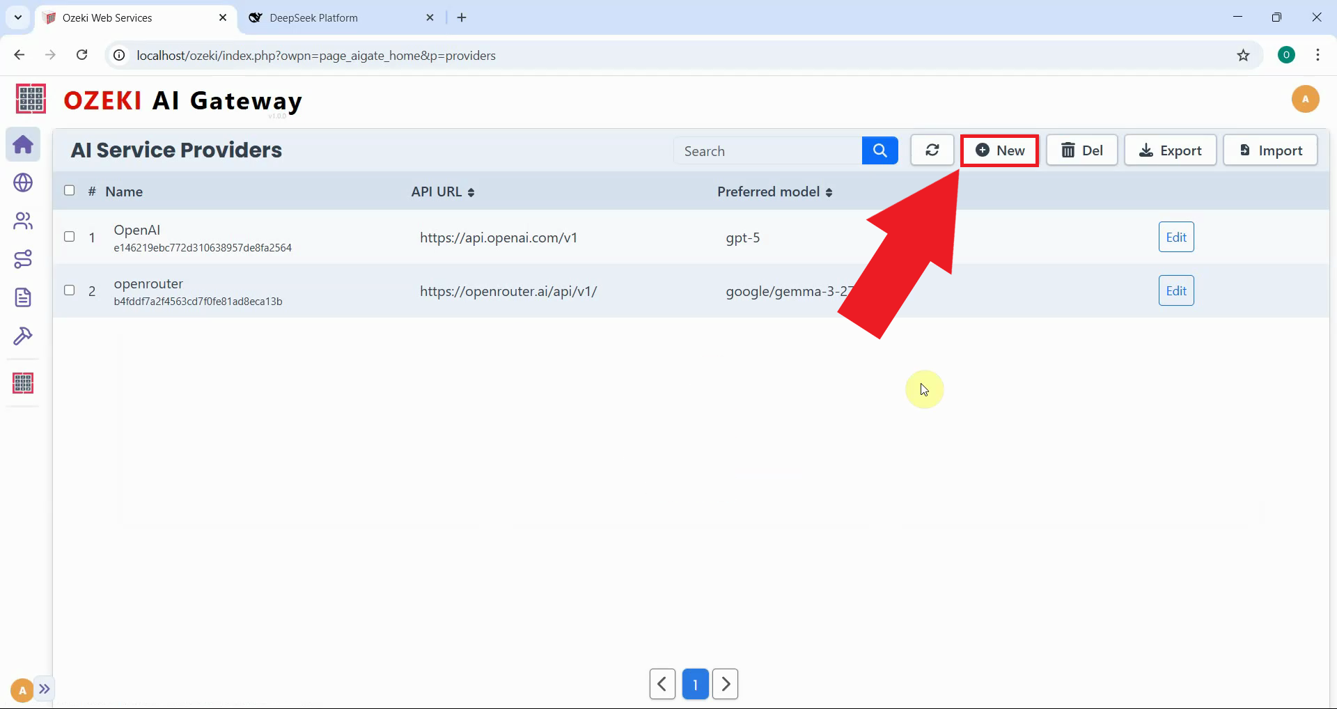 Click add new provider