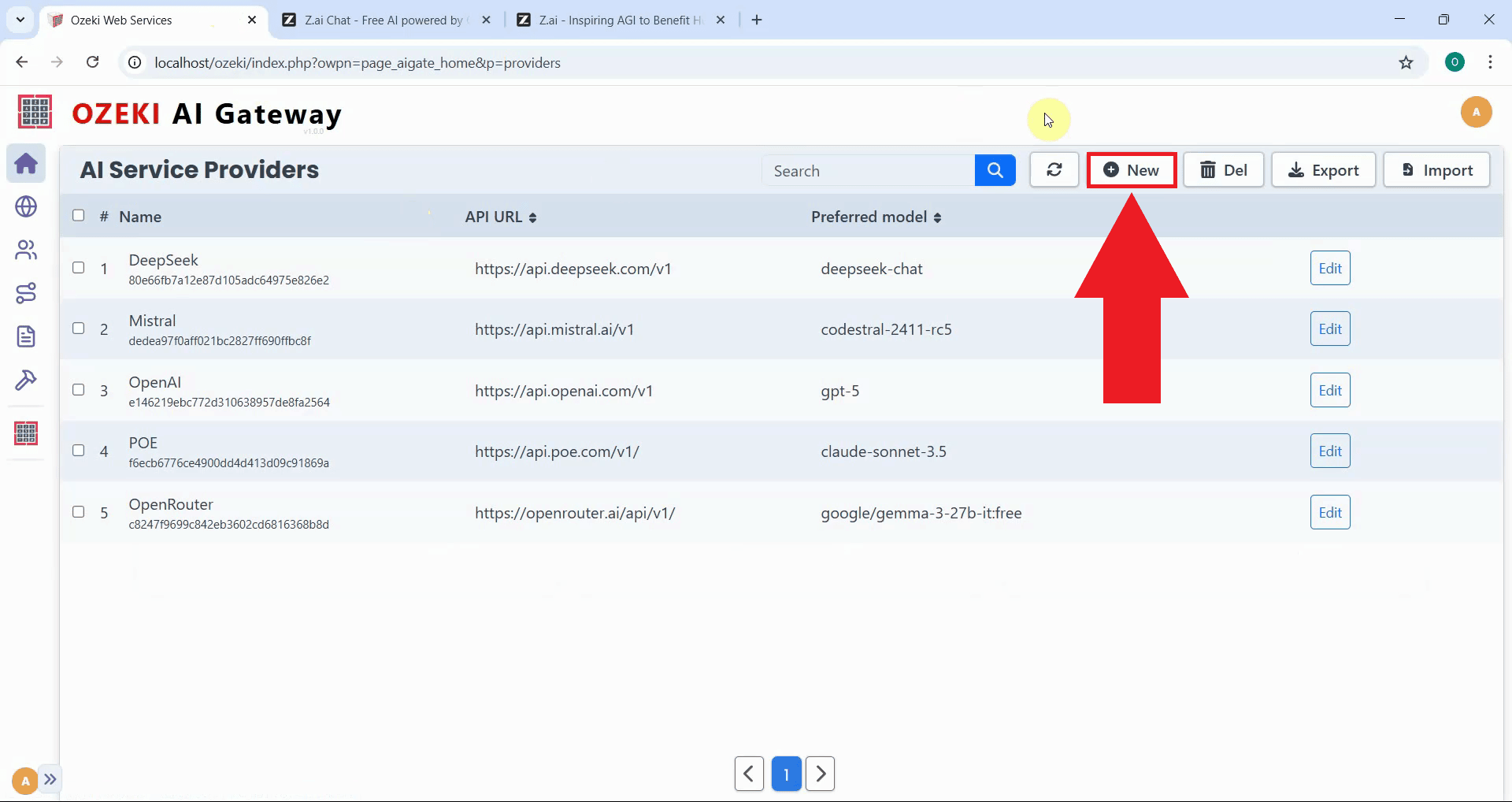 Click add new provider