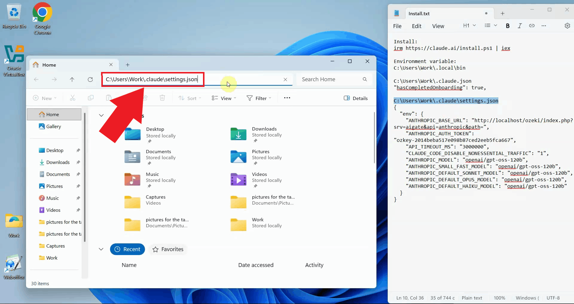 Open settings.json file
