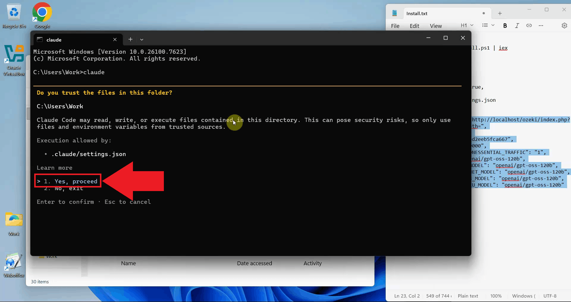 Trust files in folder