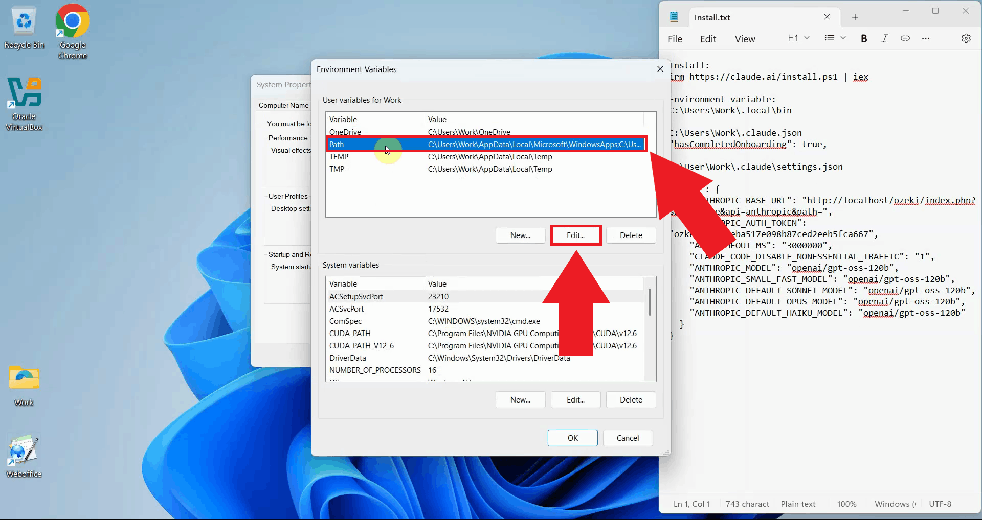 Choose Path and click Edit