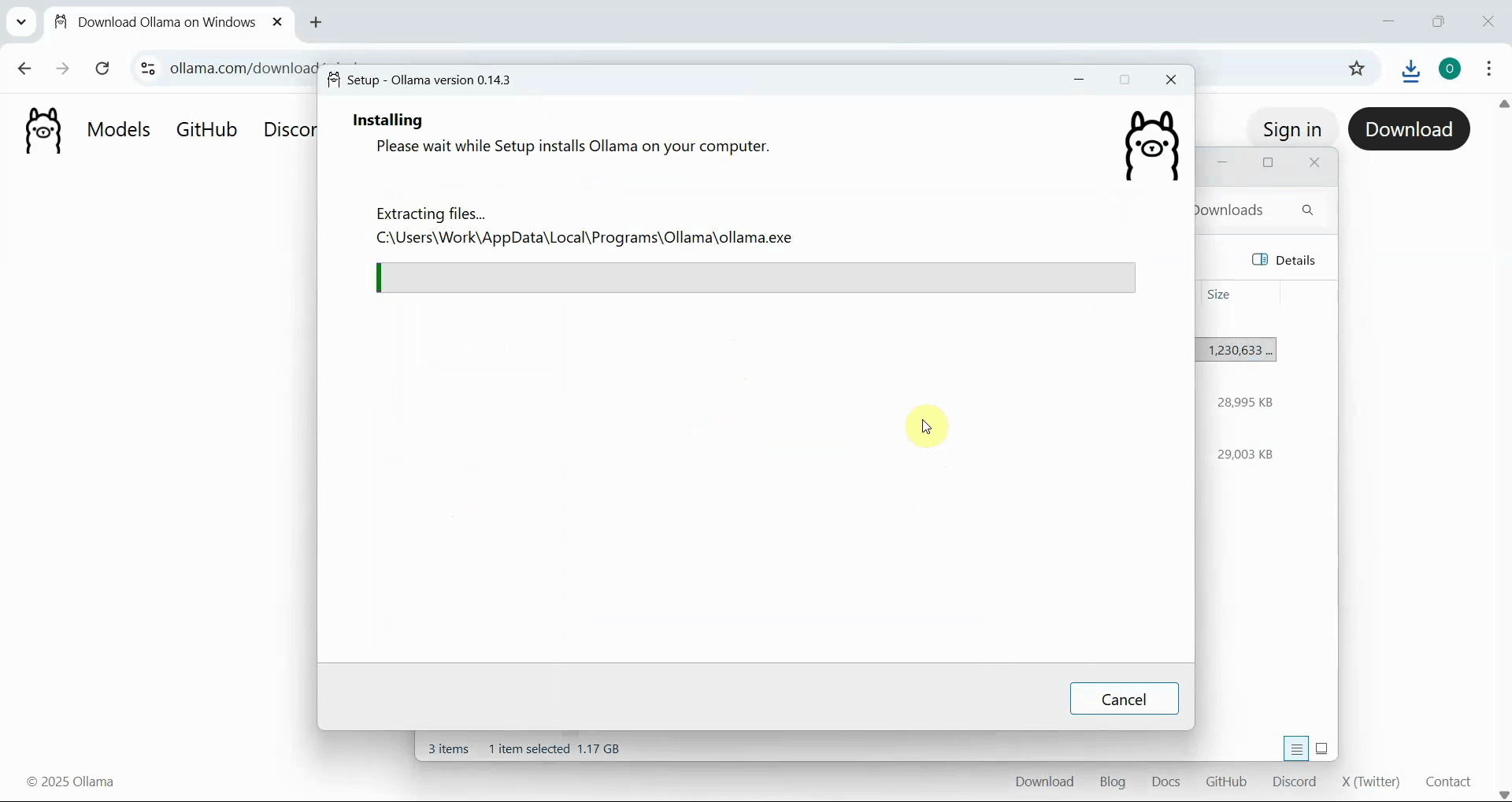 Installation in progress