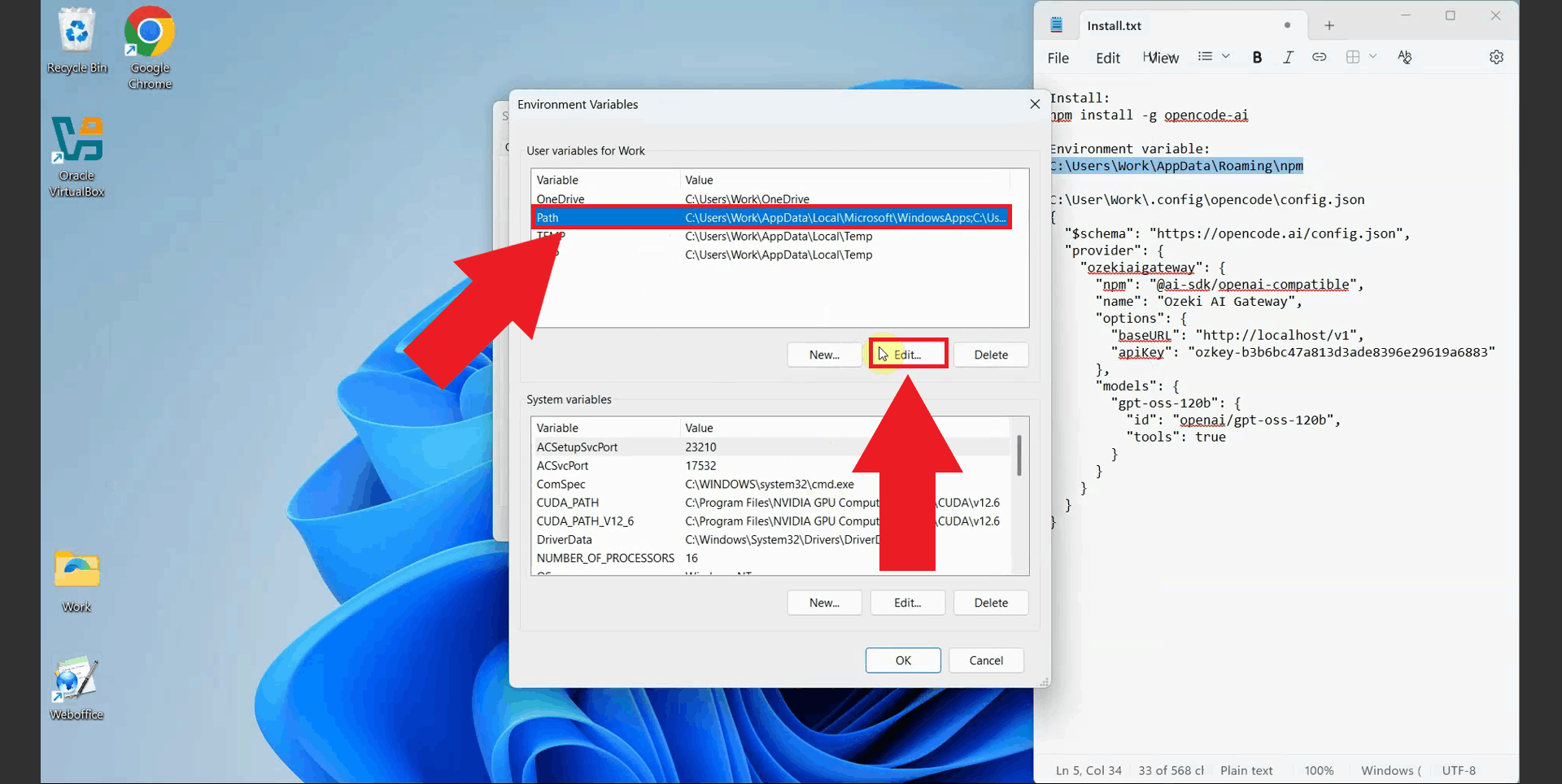 Choose Path and click Edit