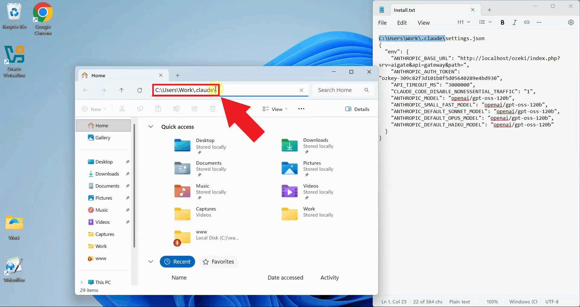 Open Claude config directory