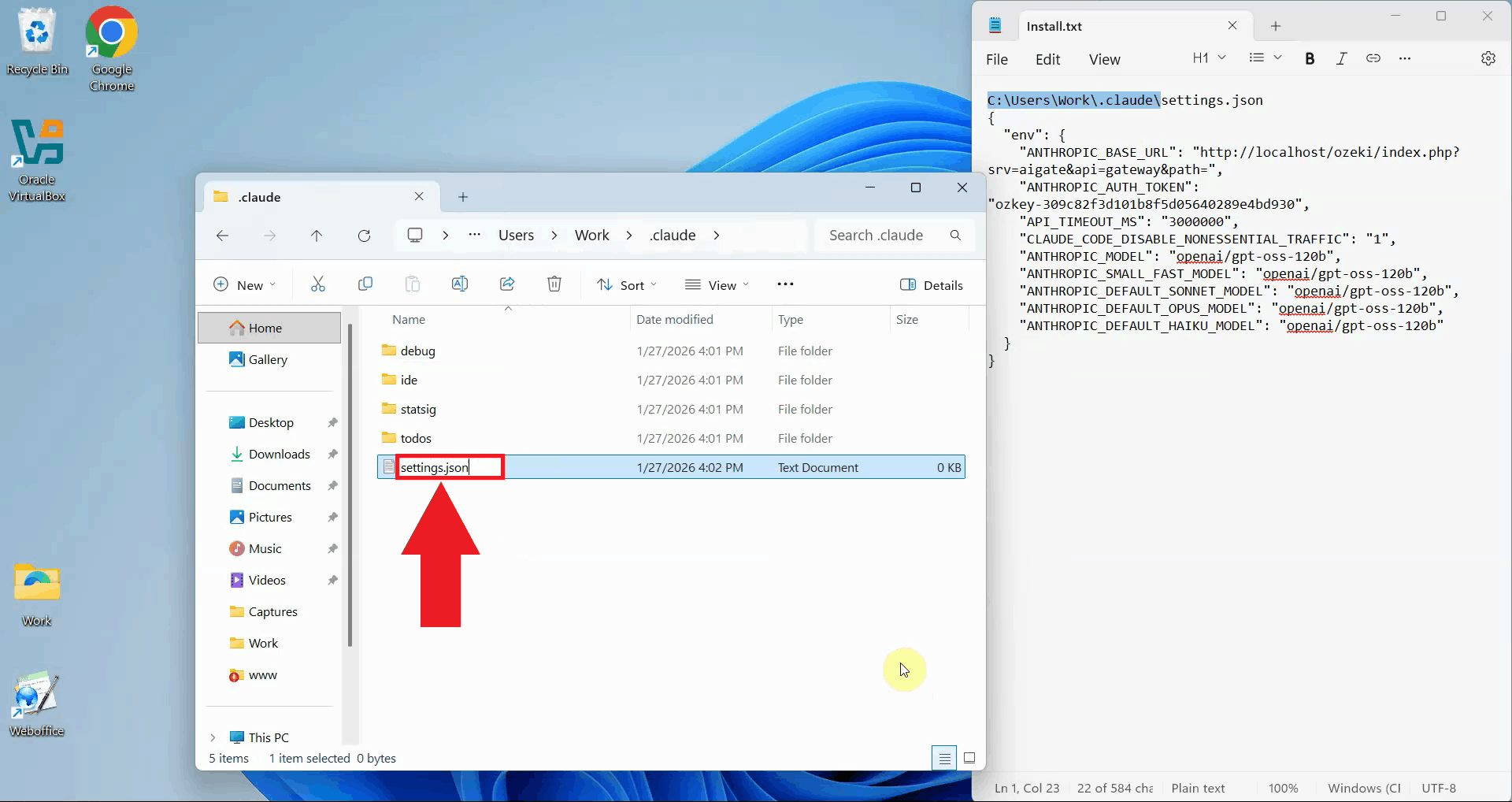 Name document settings.json