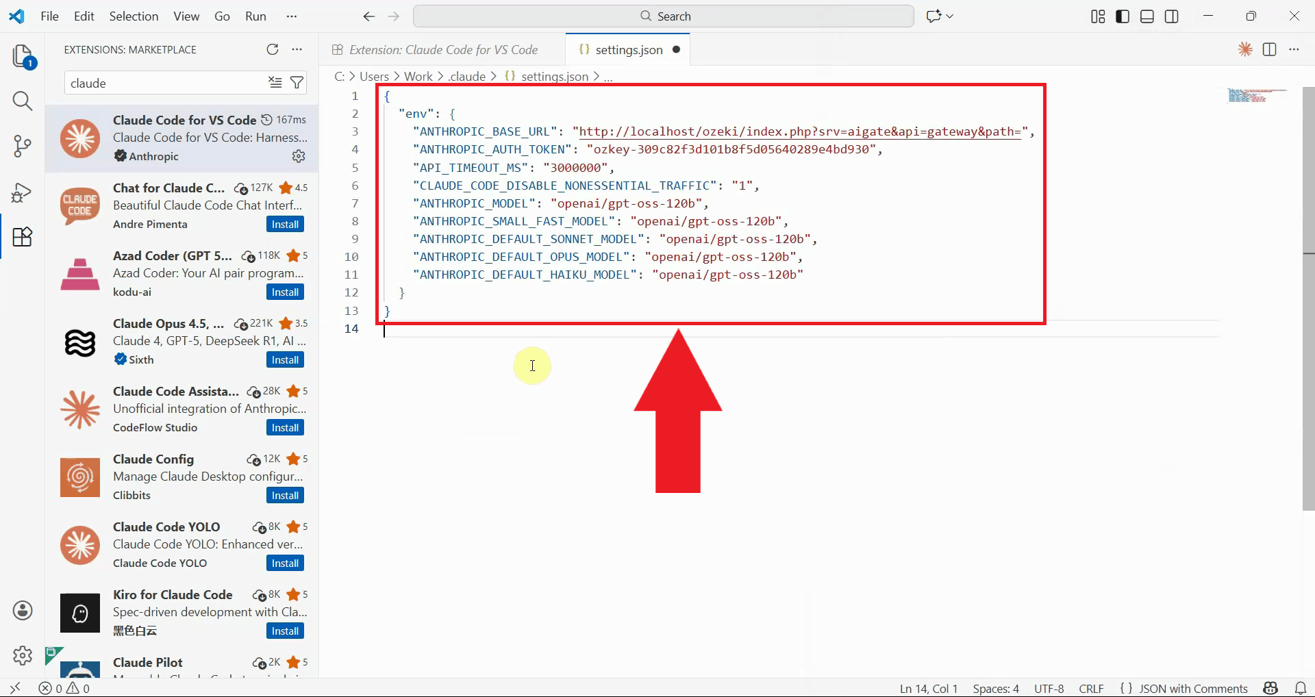 Add settings to file