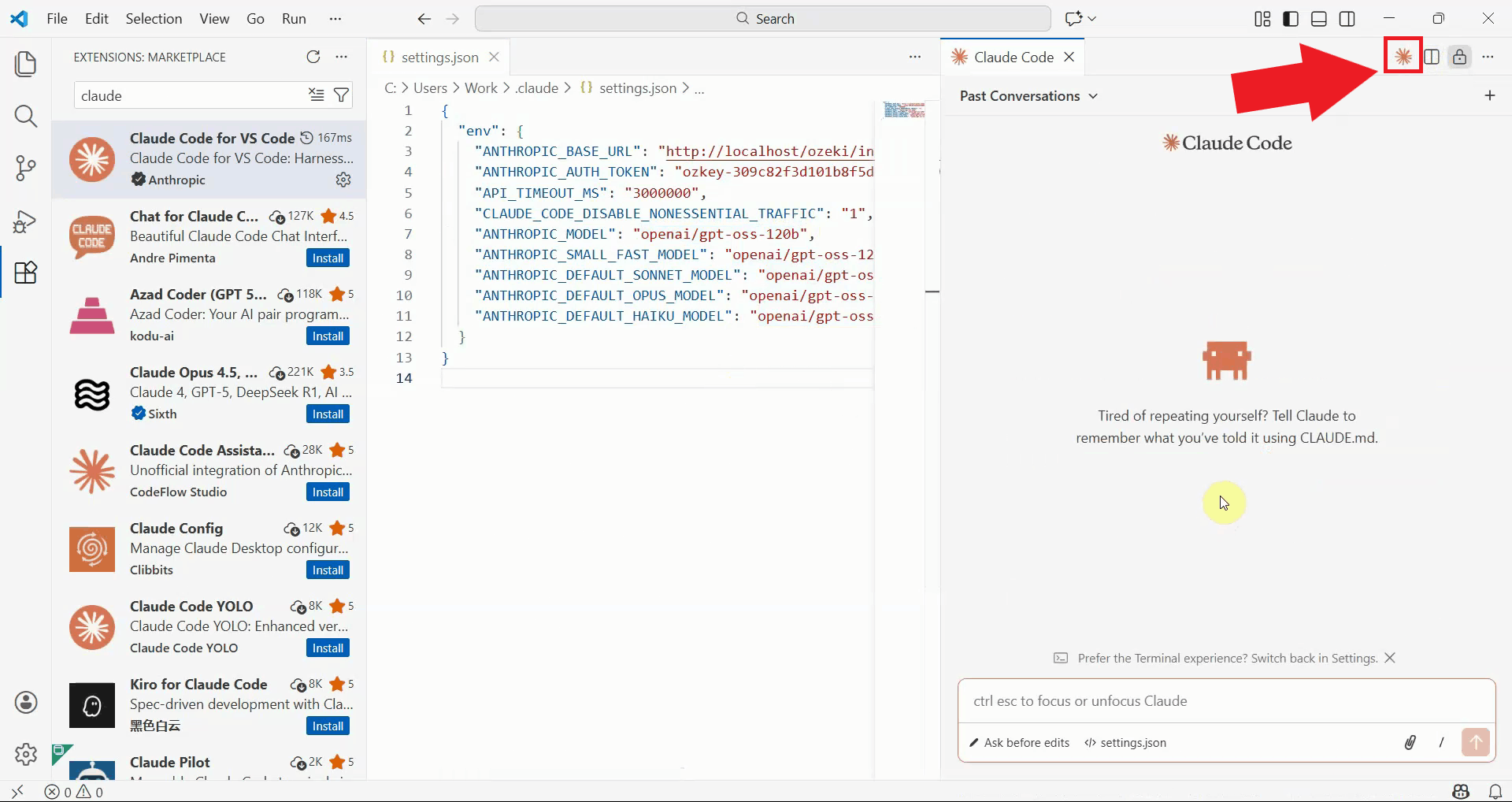 Reopen Claude extension