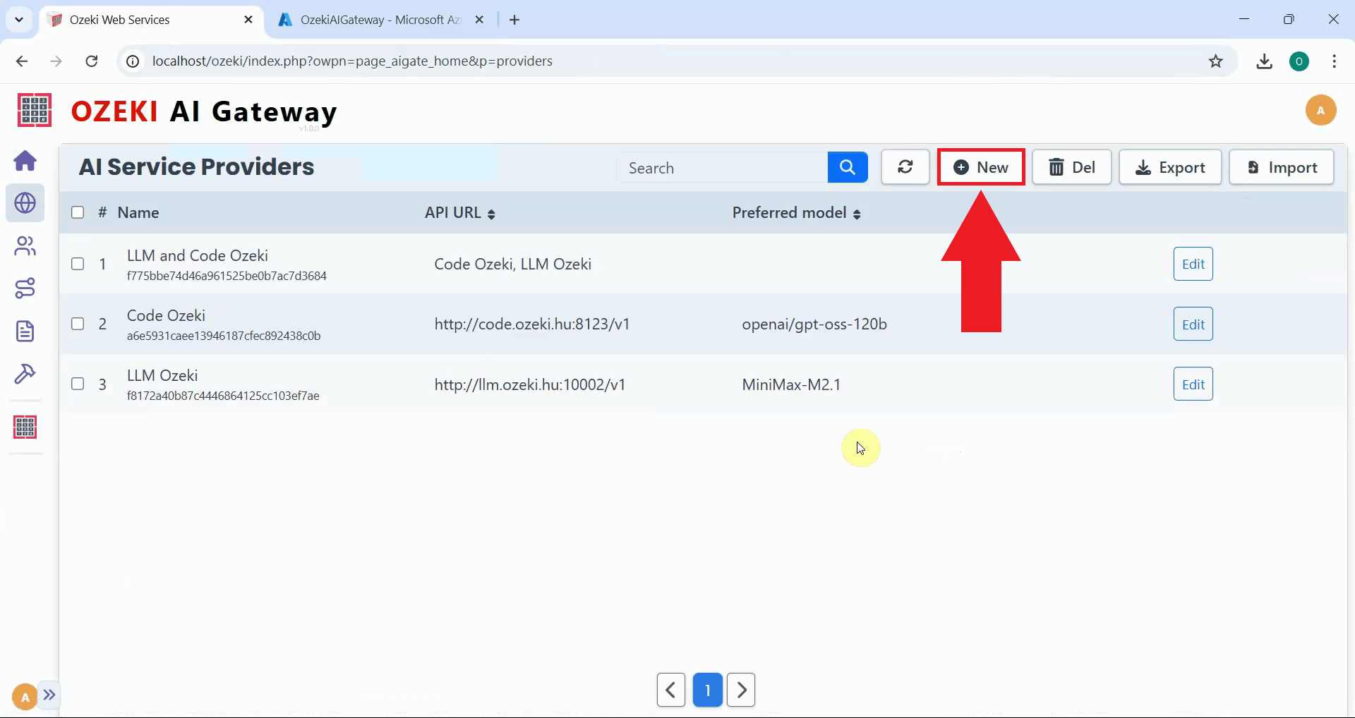 Click add new provider