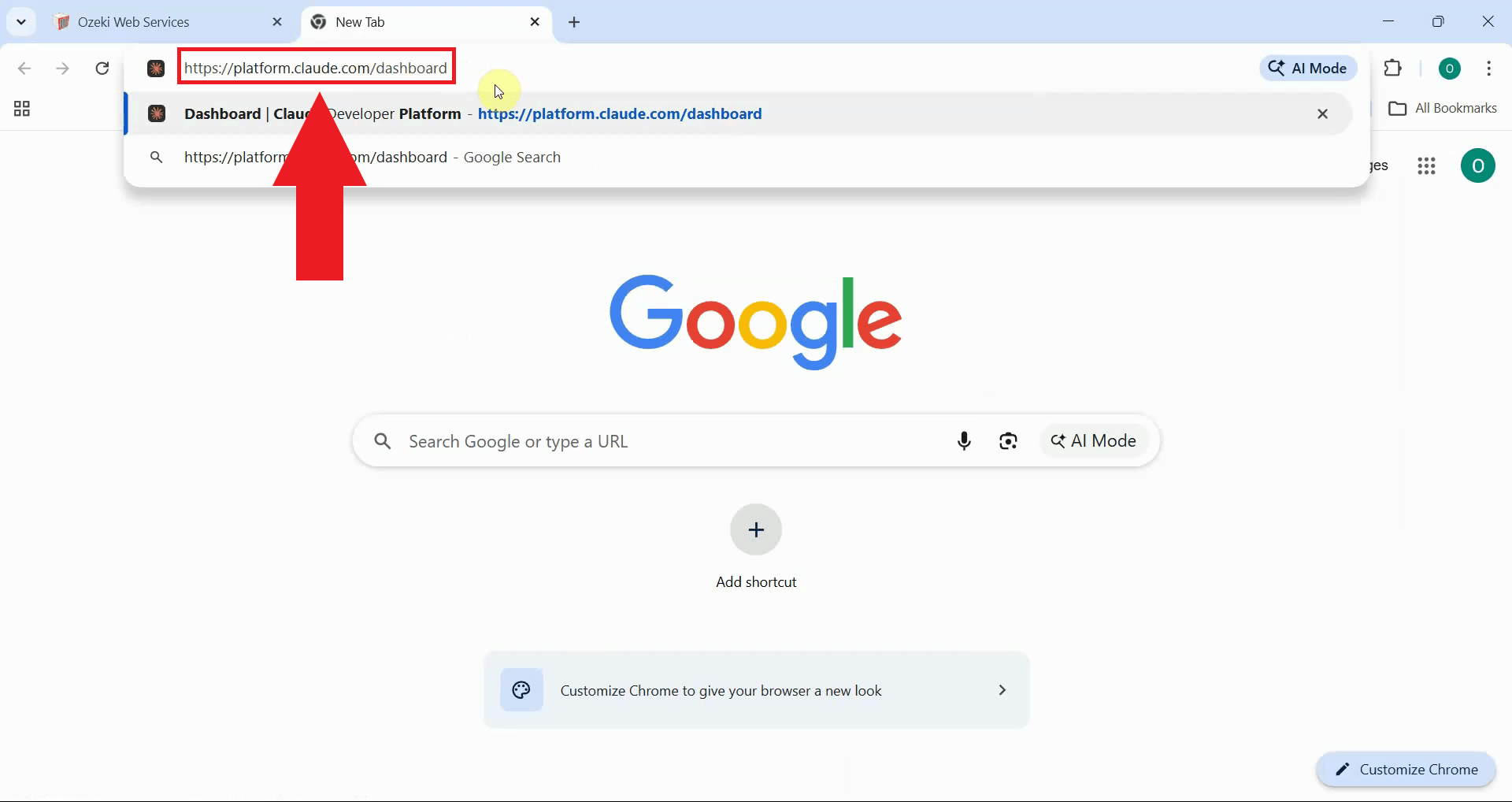 Open Anthropic platform dashboard