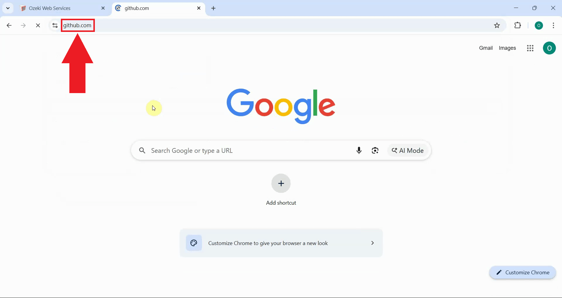 Navigate to Github website