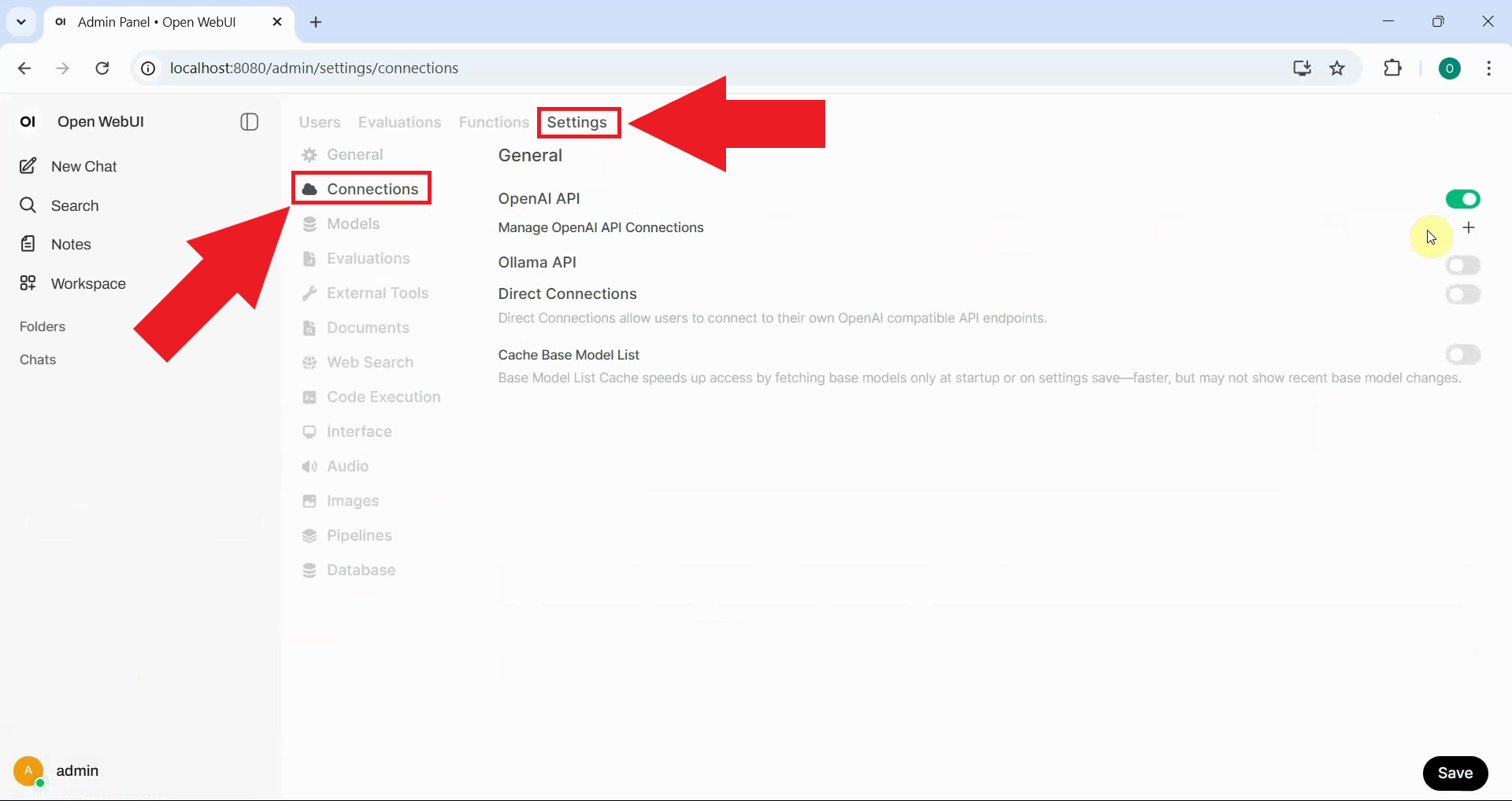 Navigate to Connections in settings