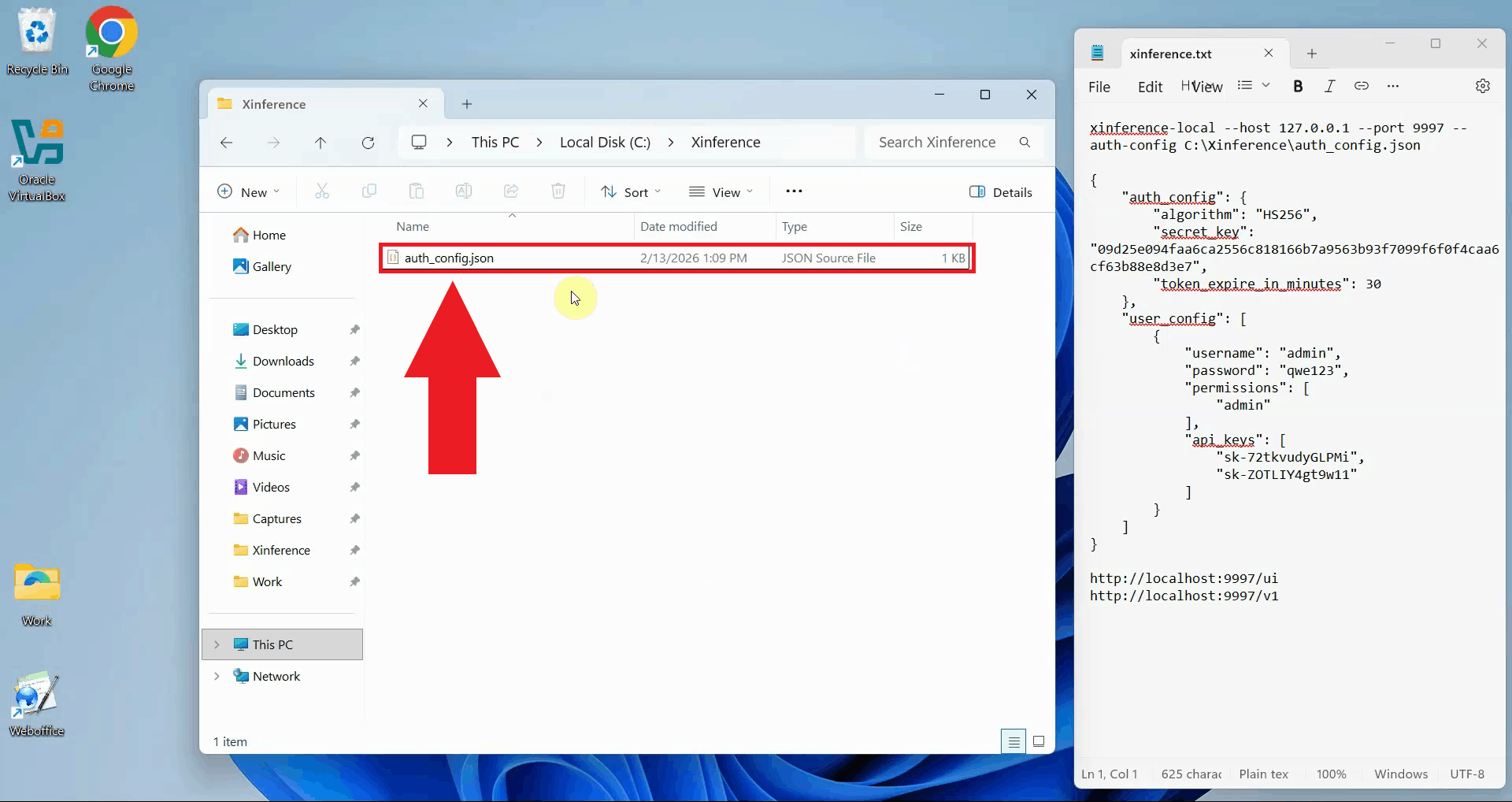 Create auth config file