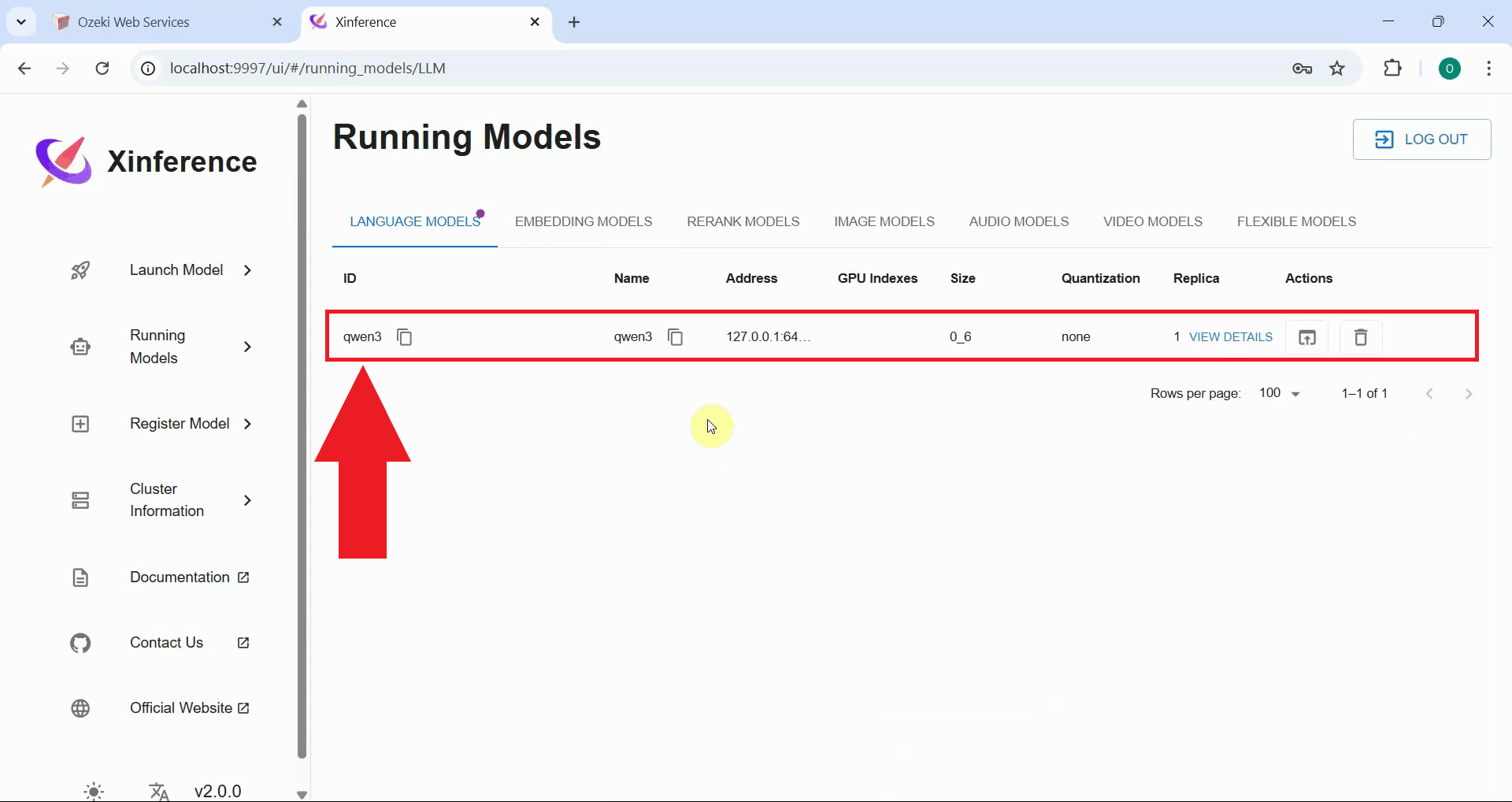 Model launched successfully