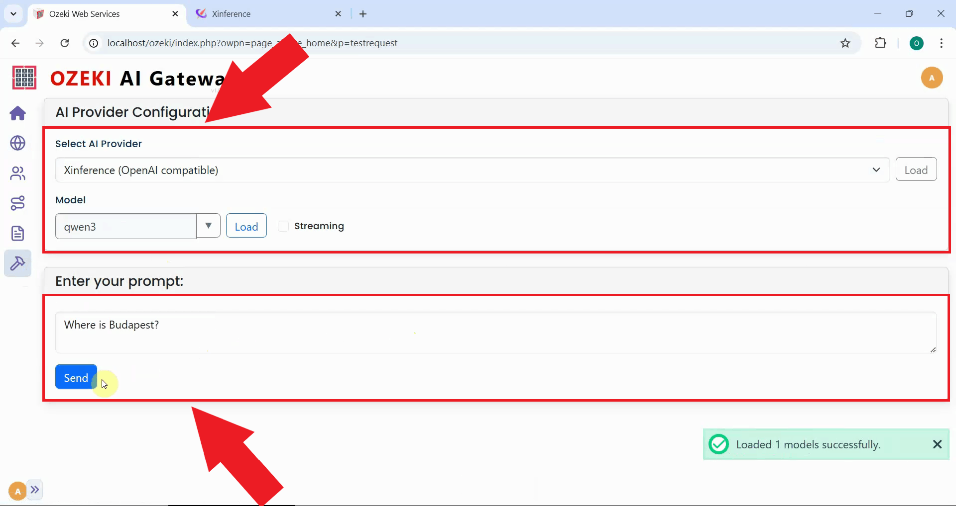 Send prompt to provider