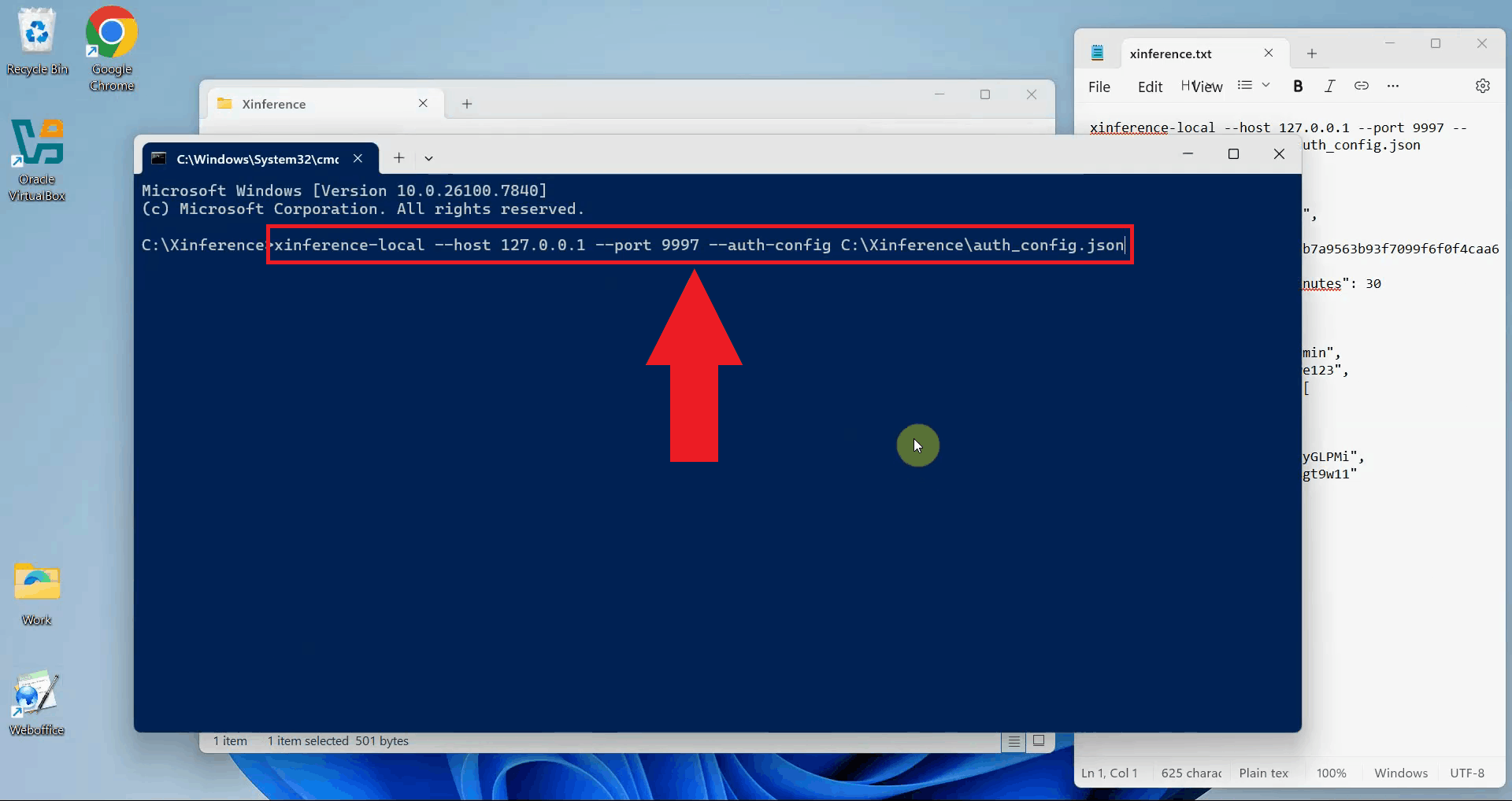 Start Xinference from terminal