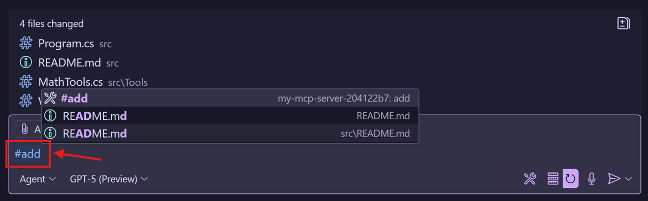 Invoking MCP tools in VS Code