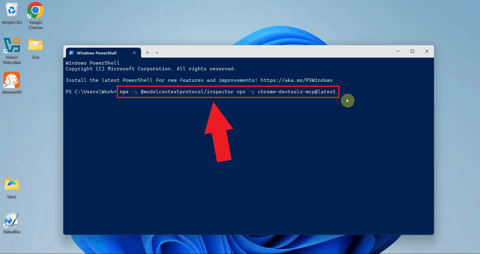 Run MCP Inspector with Chrome DevTools