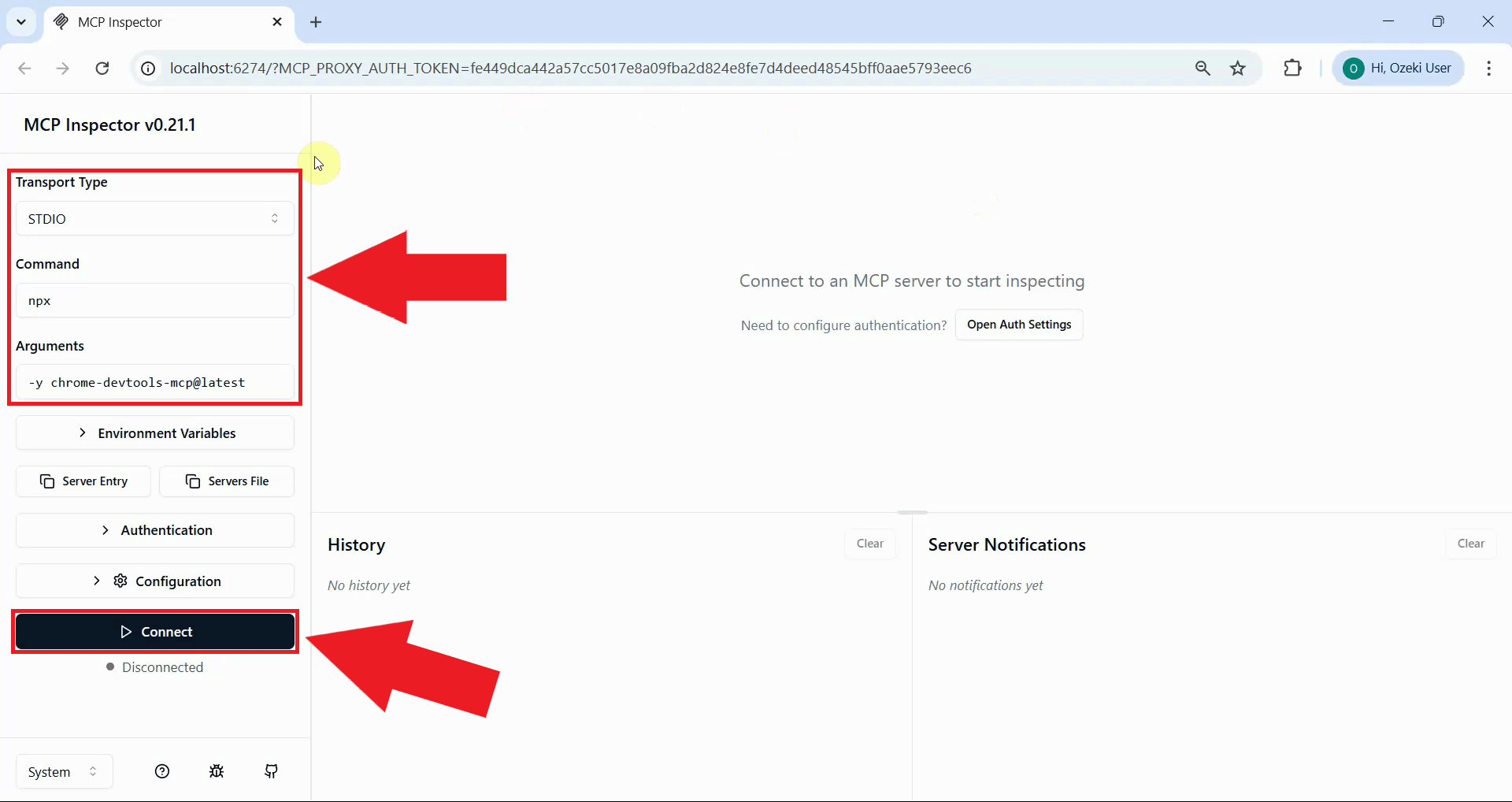 Connect to Chrome DevTools MCP server