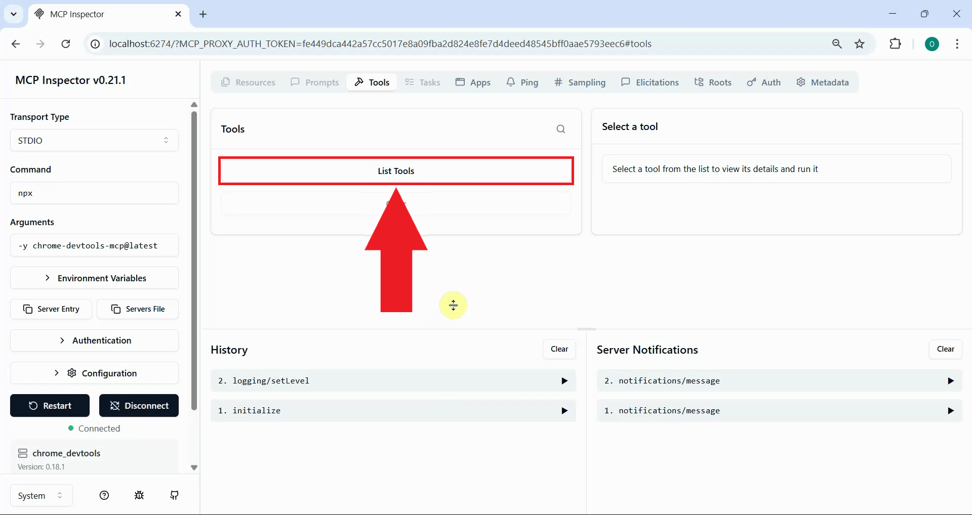List available tools