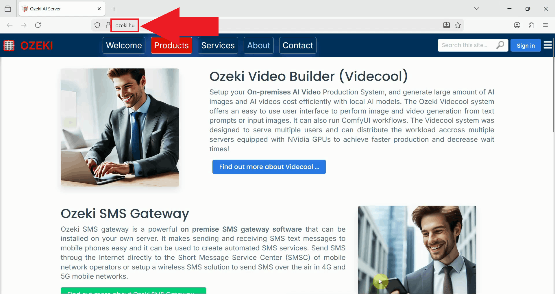Website opened in Firefox